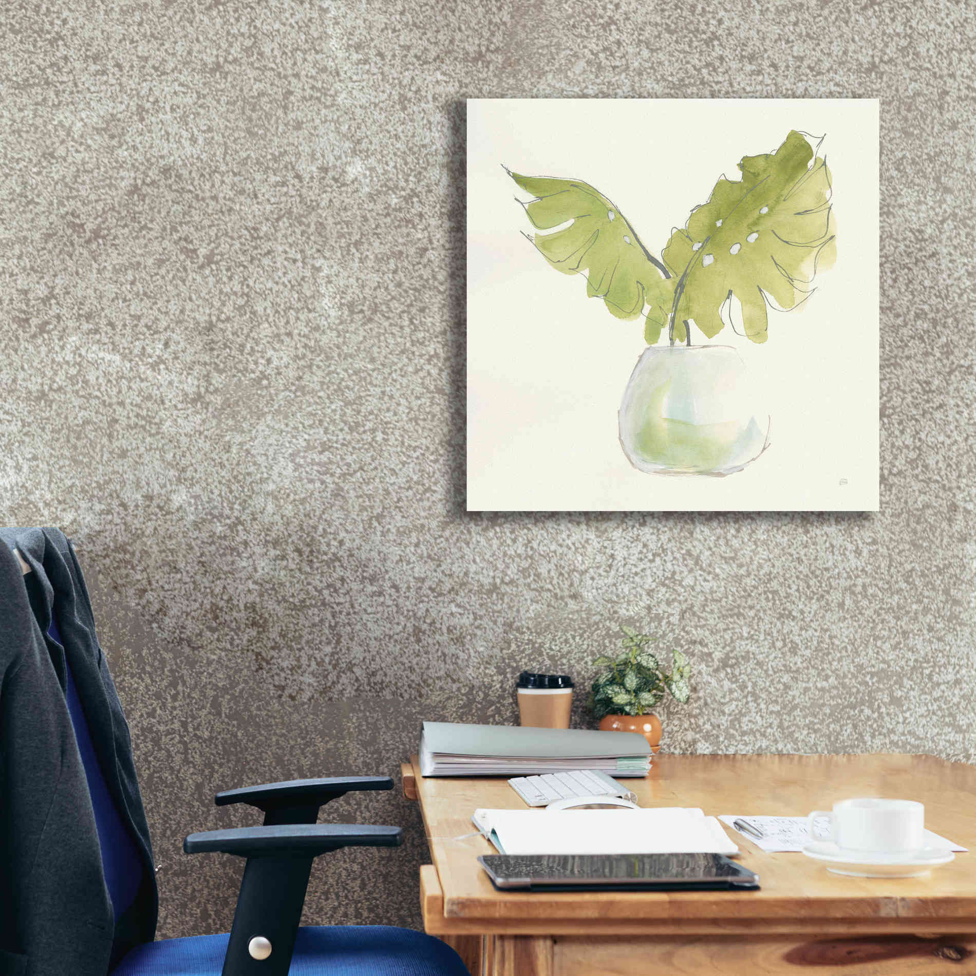 'Plant Big Leaf II' by Chris Paschke, Giclee Canvas Wall Art,26 x 26