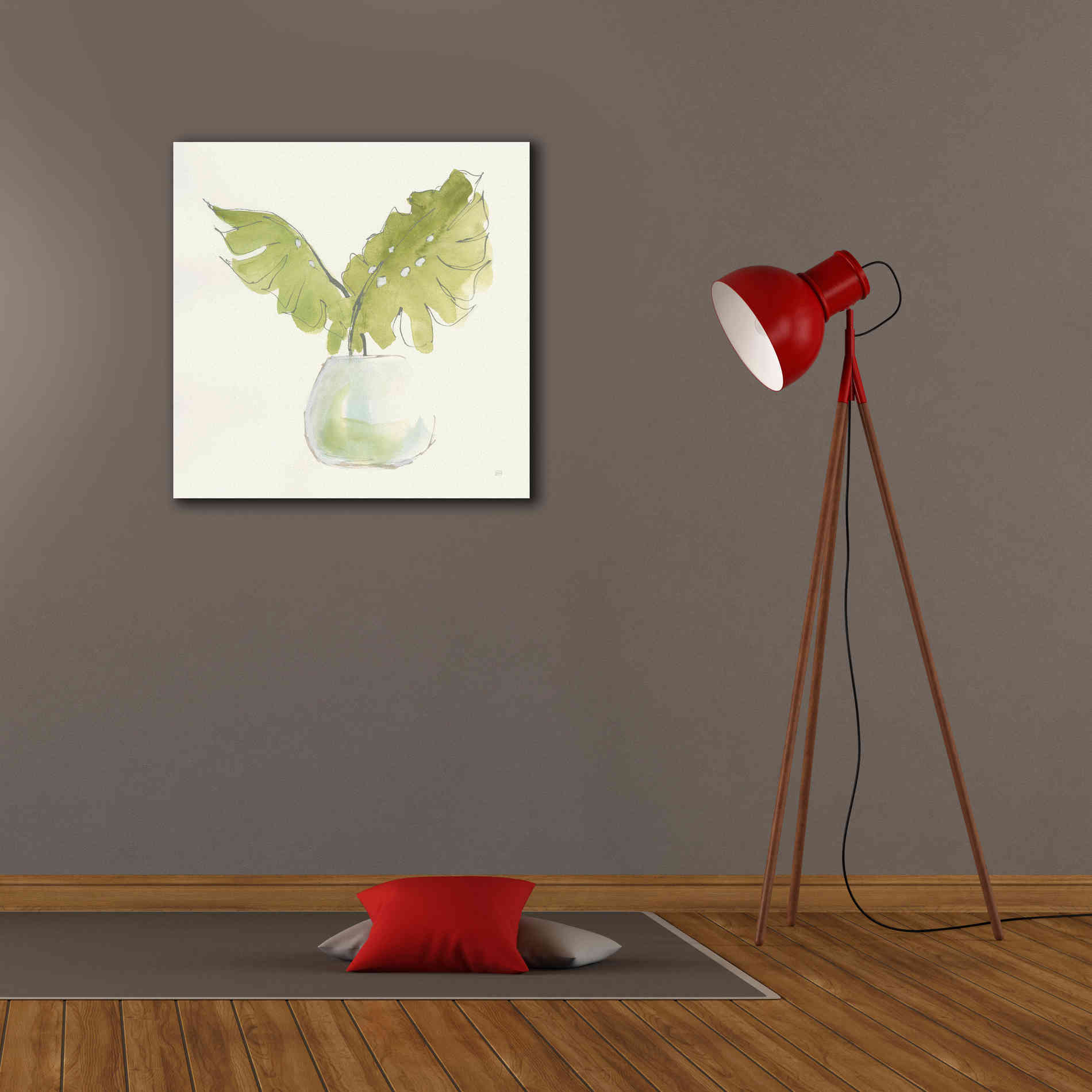 'Plant Big Leaf II' by Chris Paschke, Giclee Canvas Wall Art,26 x 26