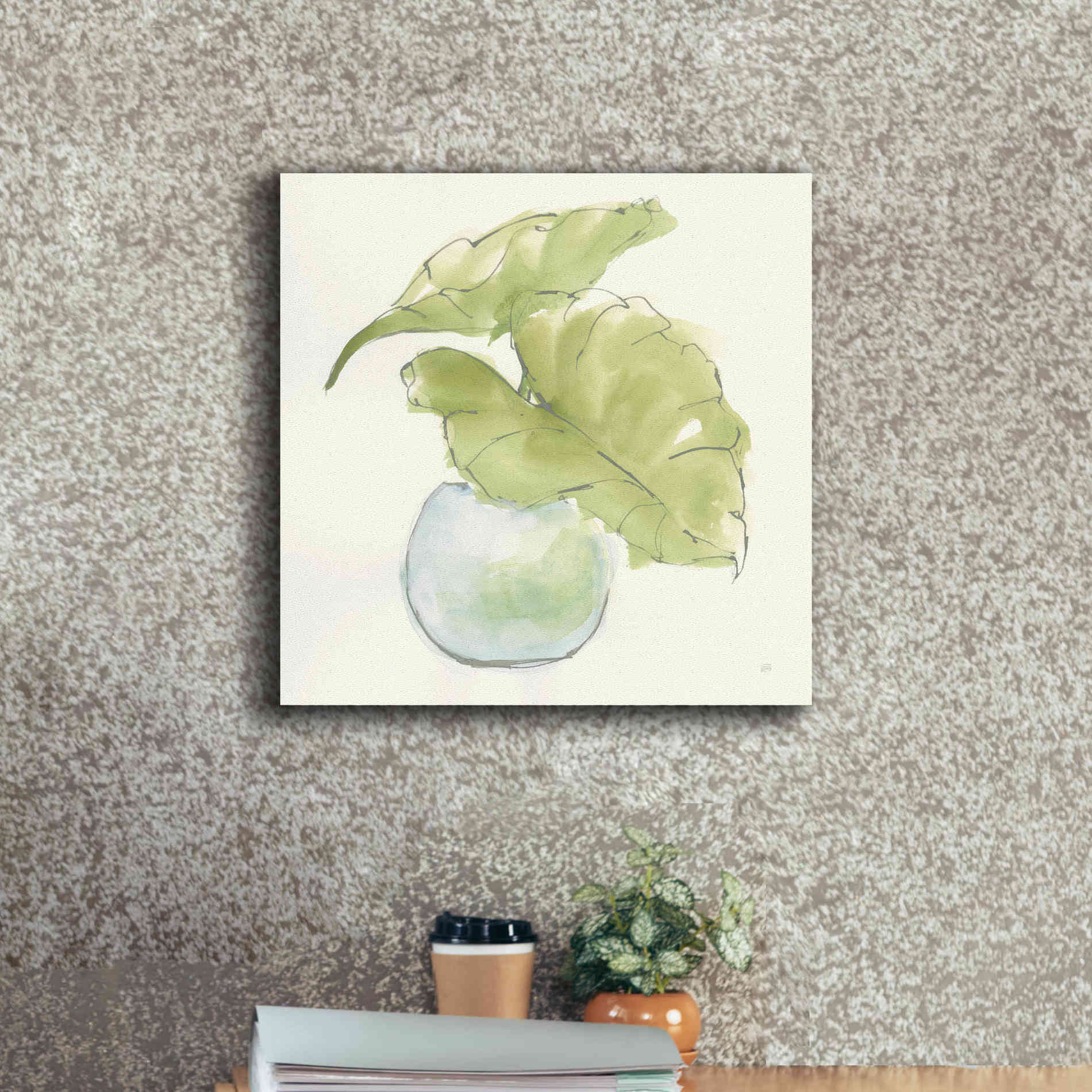 'Plant Big Leaf III' by Chris Paschke, Giclee Canvas Wall Art,18 x 18