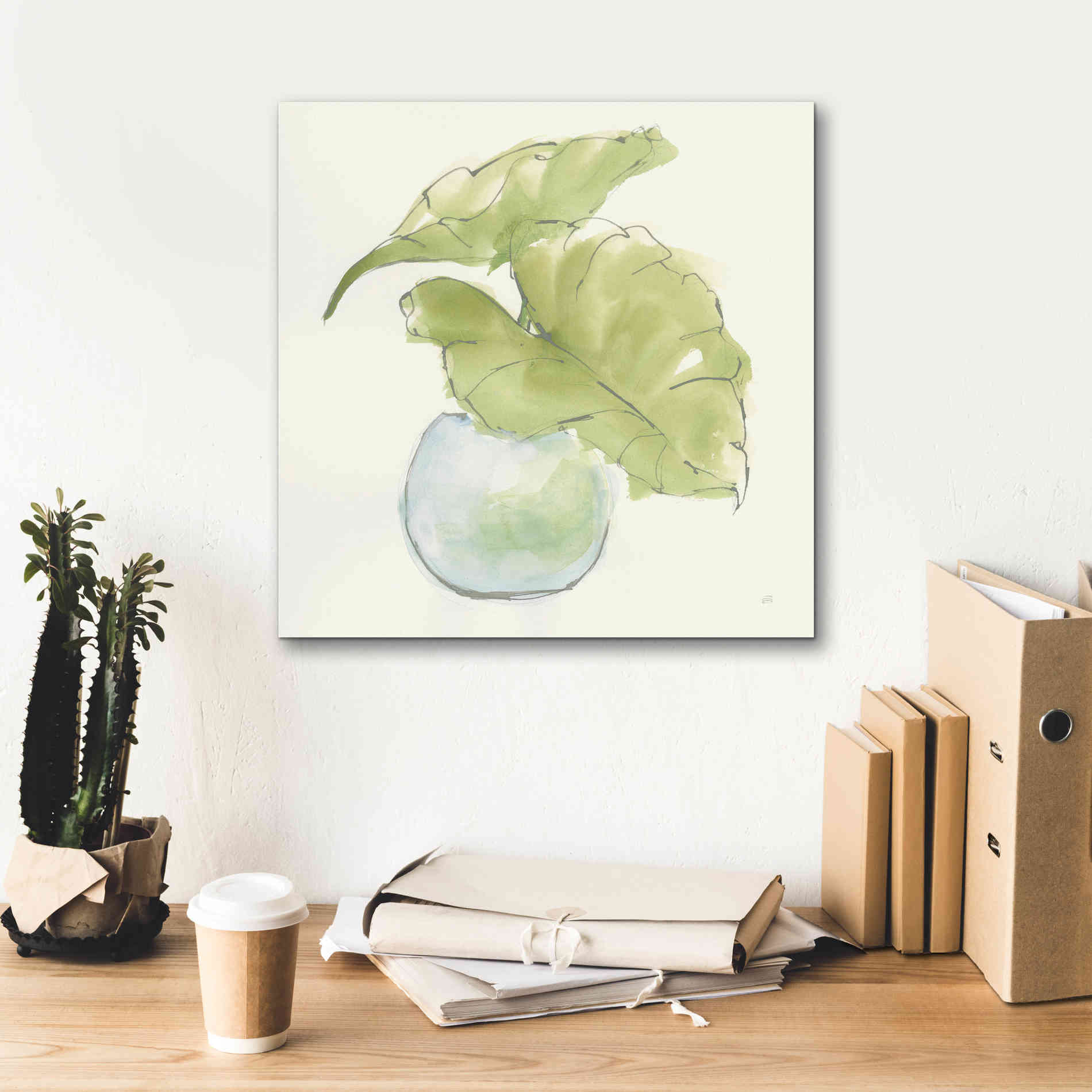 'Plant Big Leaf III' by Chris Paschke, Giclee Canvas Wall Art,18 x 18