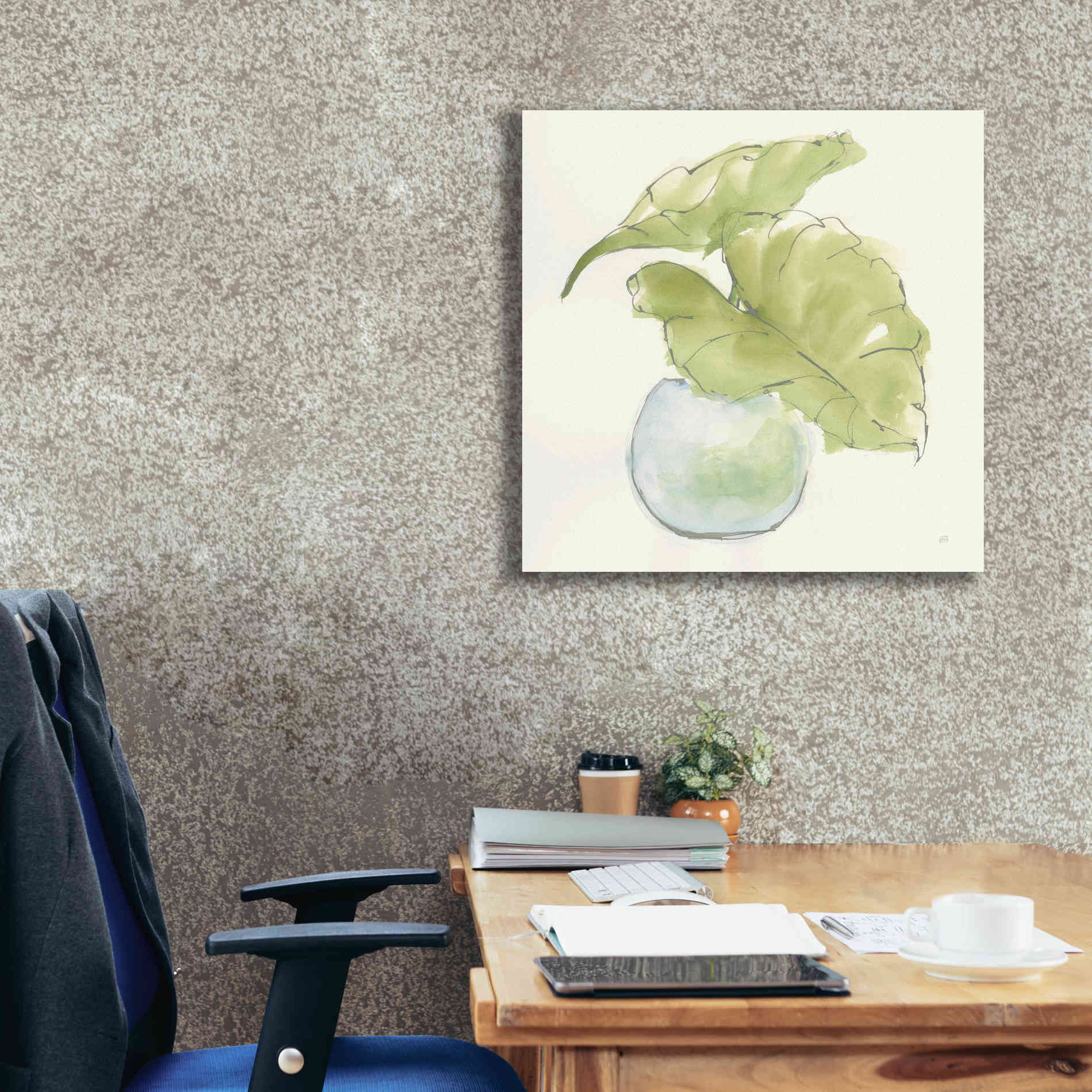 'Plant Big Leaf III' by Chris Paschke, Giclee Canvas Wall Art,26 x 26