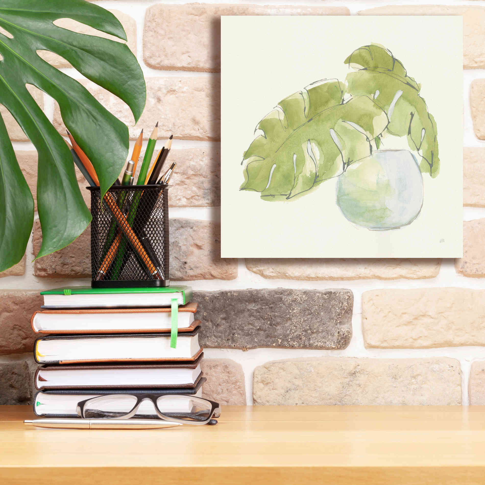 'Plant Big Leaf IV' by Chris Paschke, Giclee Canvas Wall Art,12 x 12