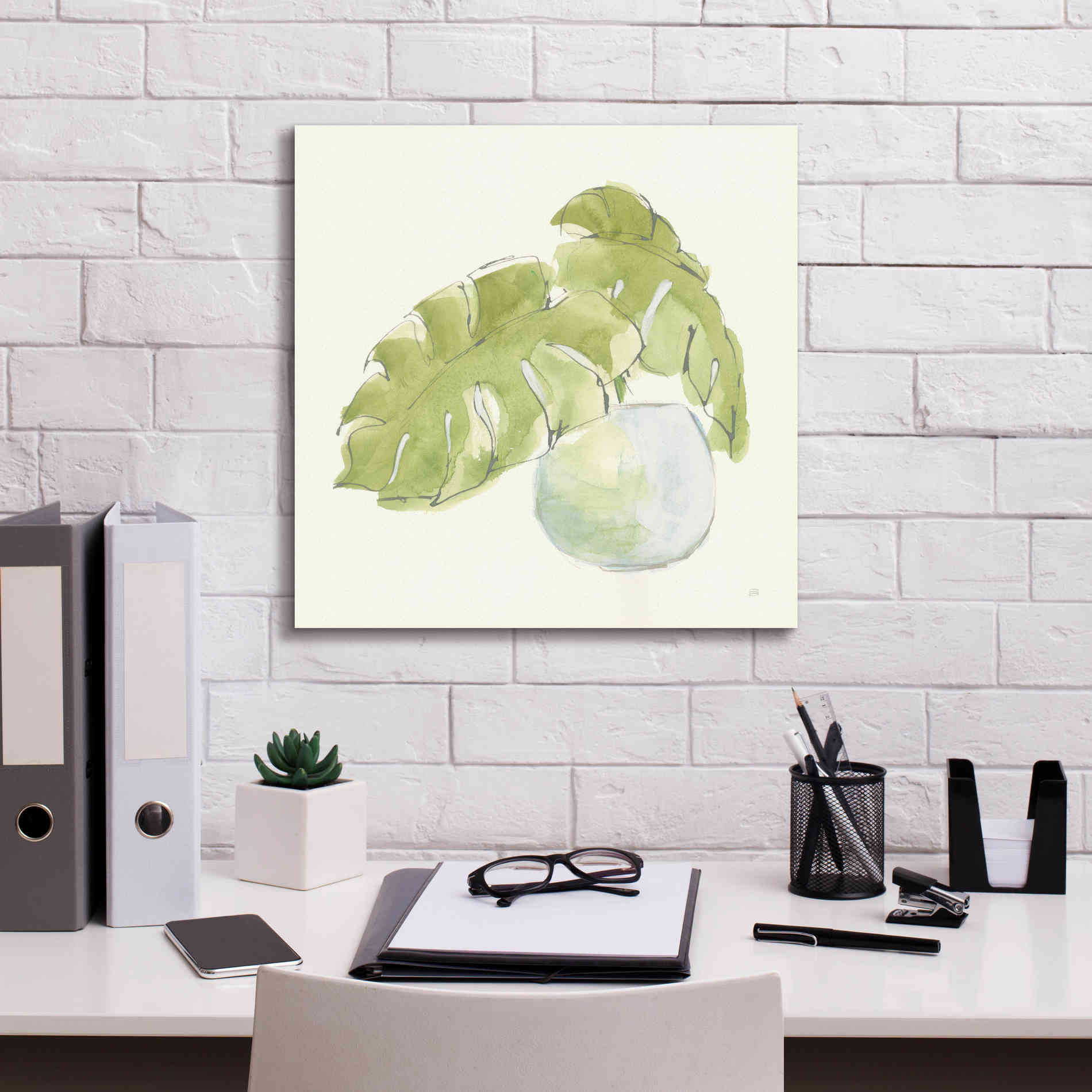 'Plant Big Leaf IV' by Chris Paschke, Giclee Canvas Wall Art,18 x 18