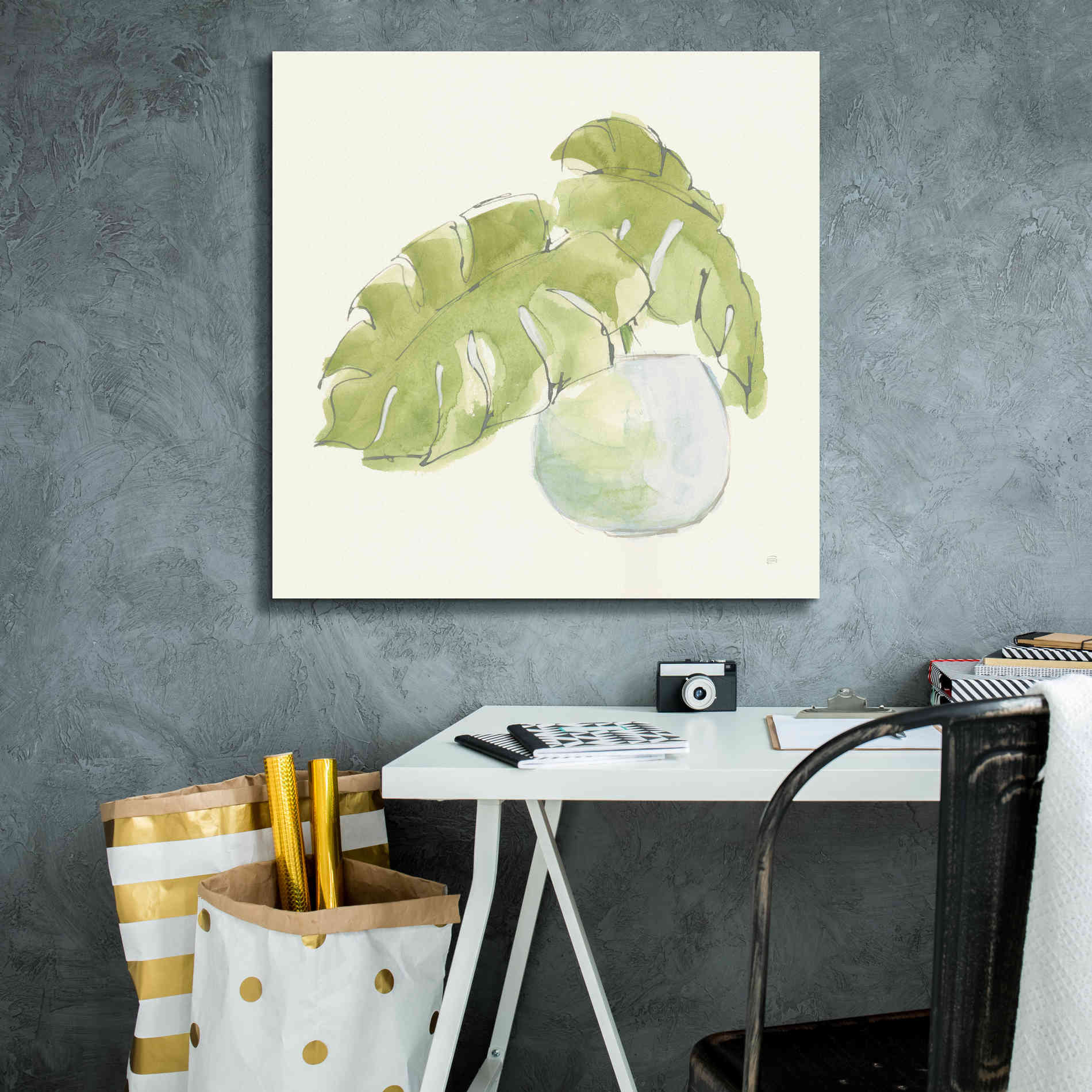 'Plant Big Leaf IV' by Chris Paschke, Giclee Canvas Wall Art,26 x 26