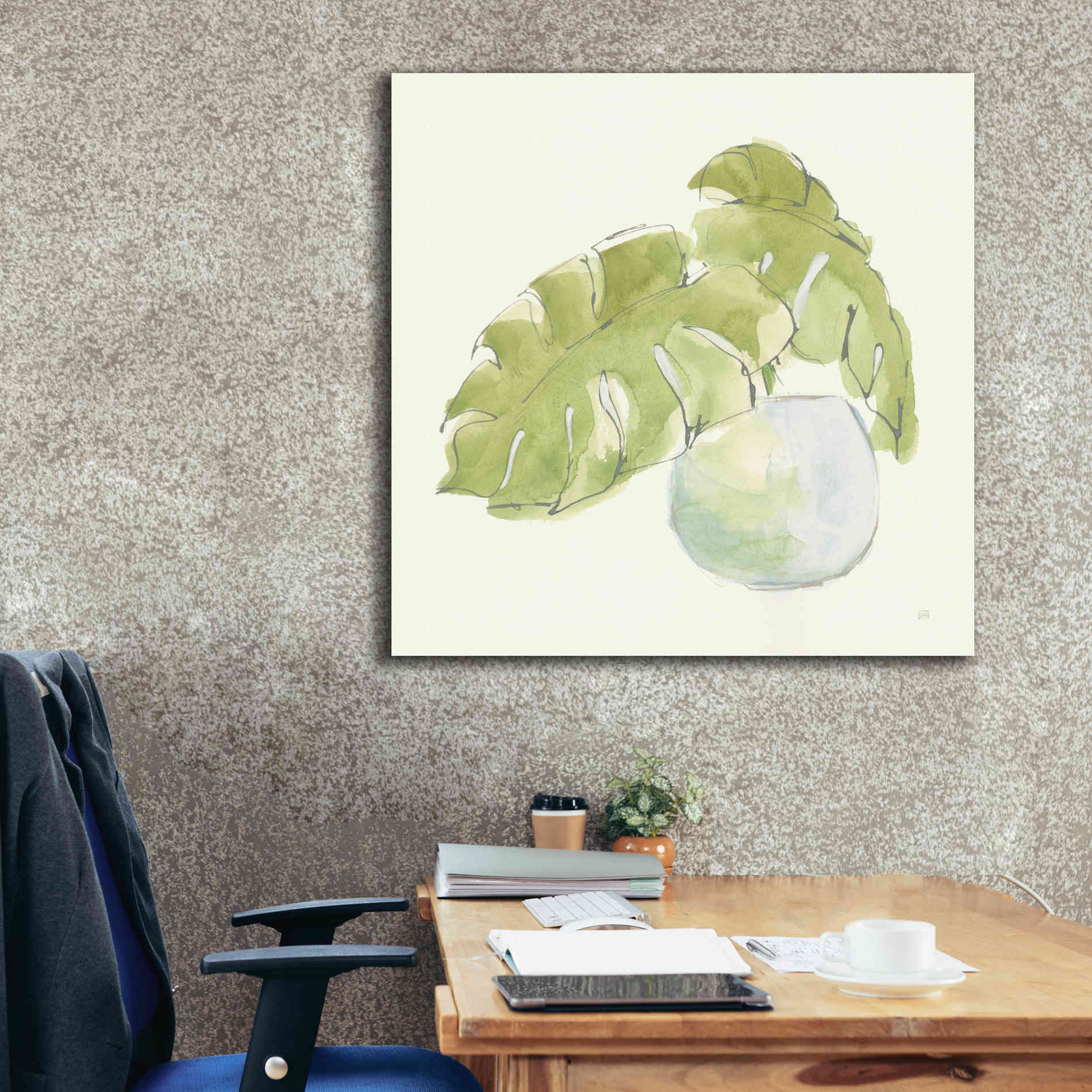 'Plant Big Leaf IV' by Chris Paschke, Giclee Canvas Wall Art,37 x 37