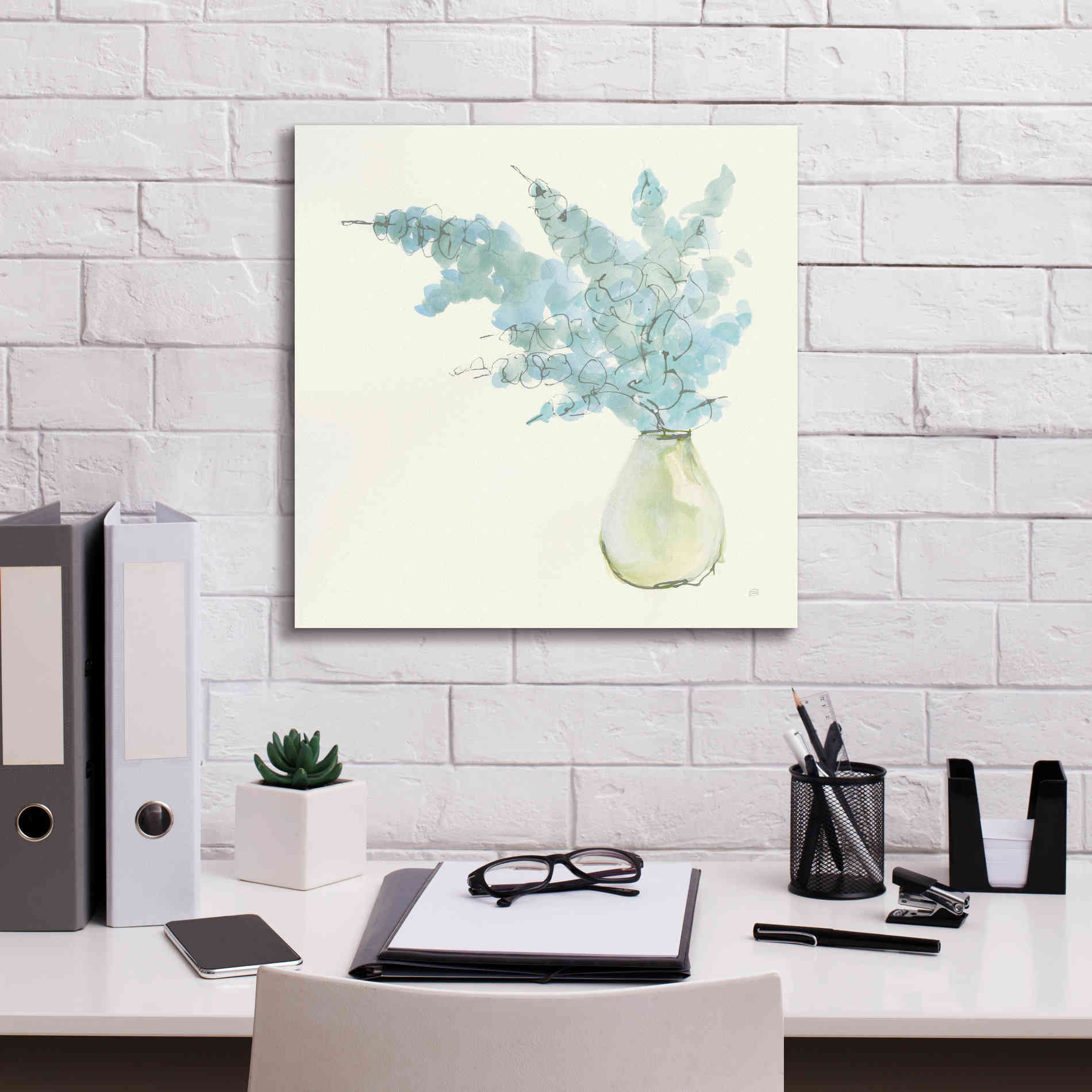 'Plant Eucalyptus I' by Chris Paschke, Giclee Canvas Wall Art,18 x 18