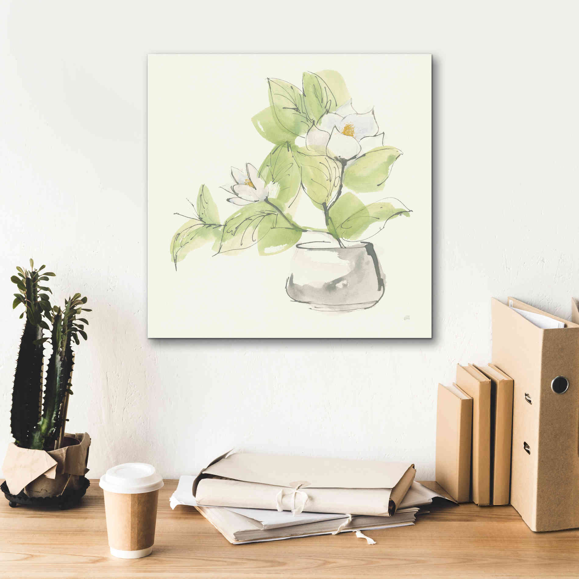 'Plant Magnolia I' by Chris Paschke, Giclee Canvas Wall Art,18 x 18