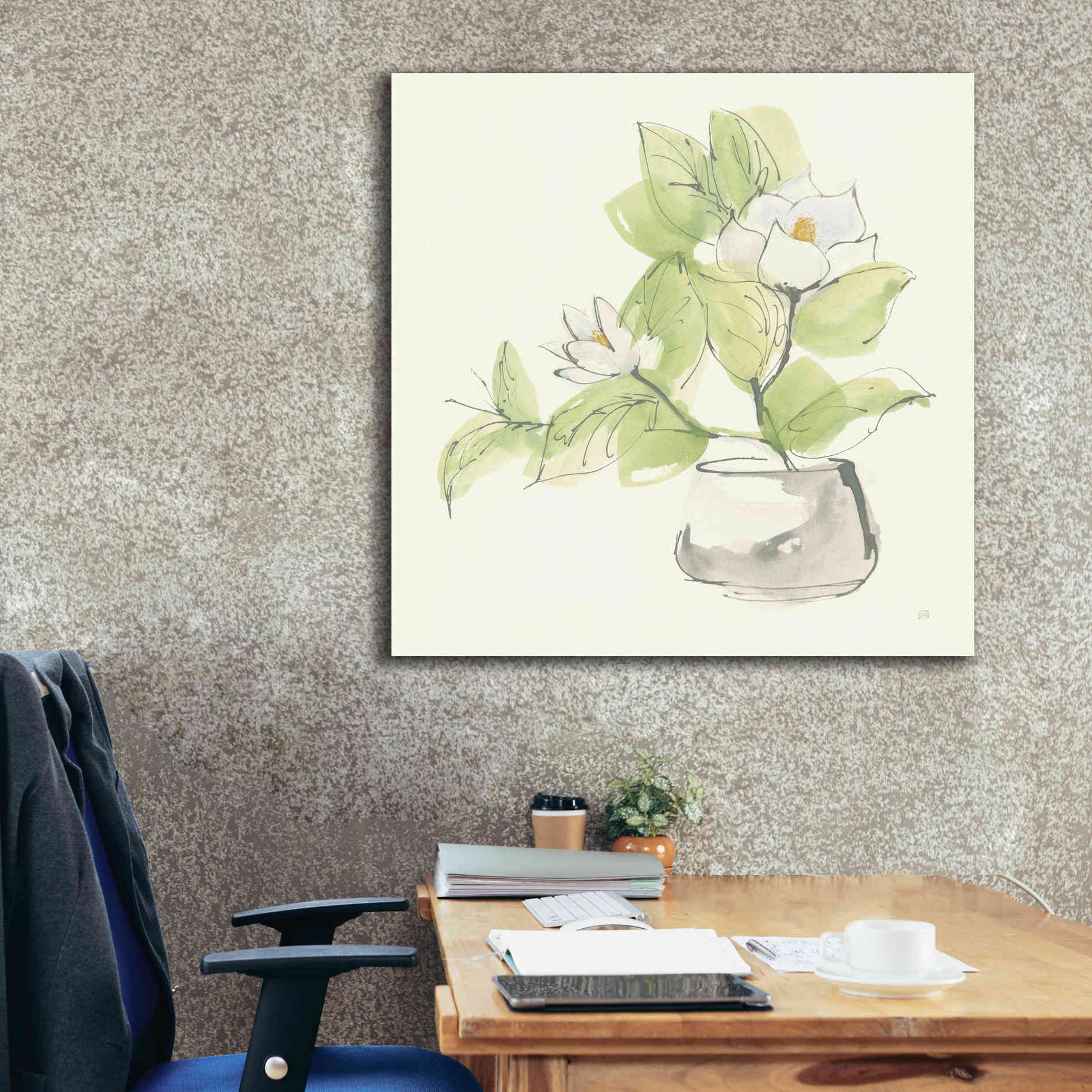 'Plant Magnolia I' by Chris Paschke, Giclee Canvas Wall Art,37 x 37