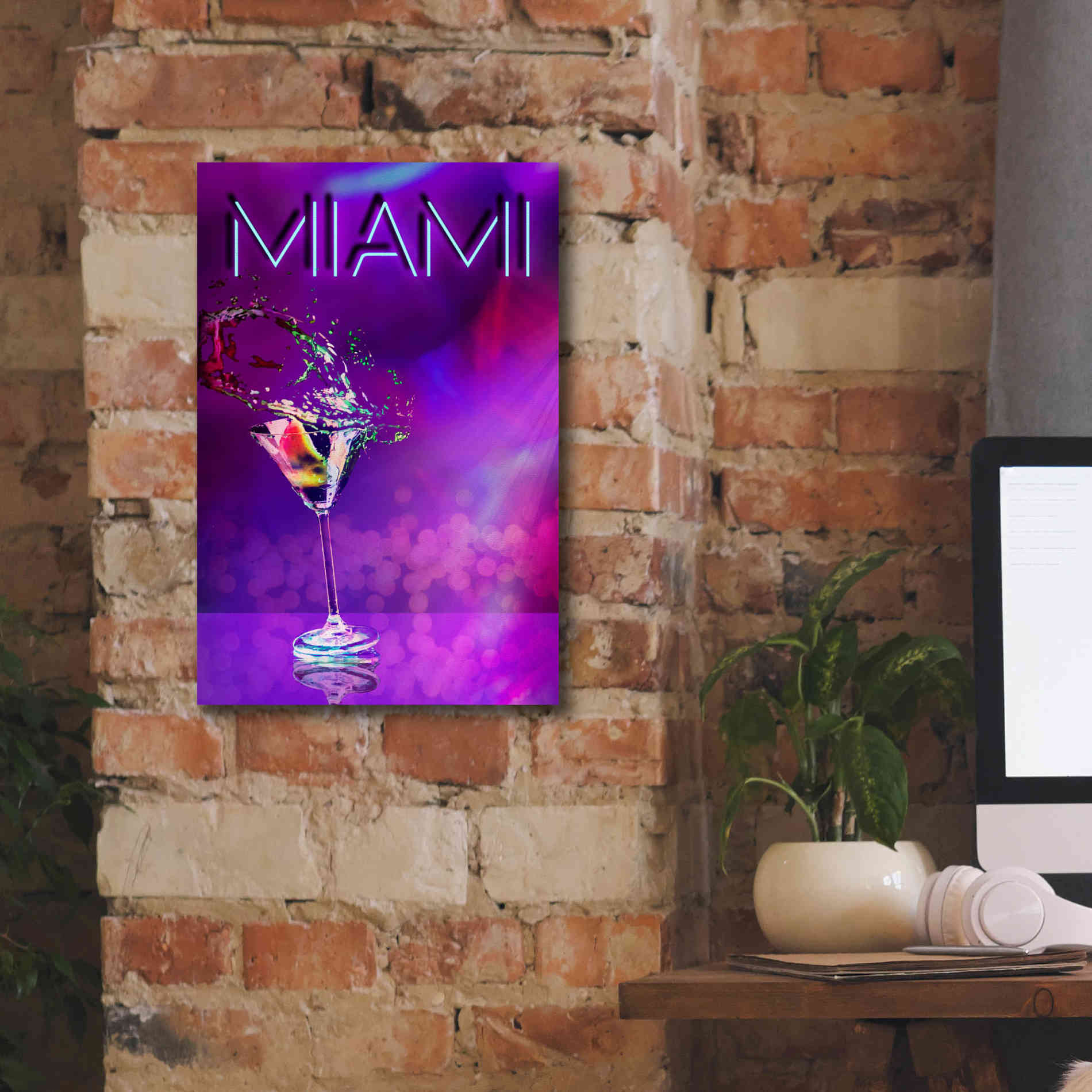 'Miami Party Night' by Andrea Haase, Giclee Canvas Wall Art,12 x 18