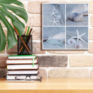 'Summer Beach Still Life Collage II' by Andrea Haase, Giclee Canvas Wall Art,12 x 12