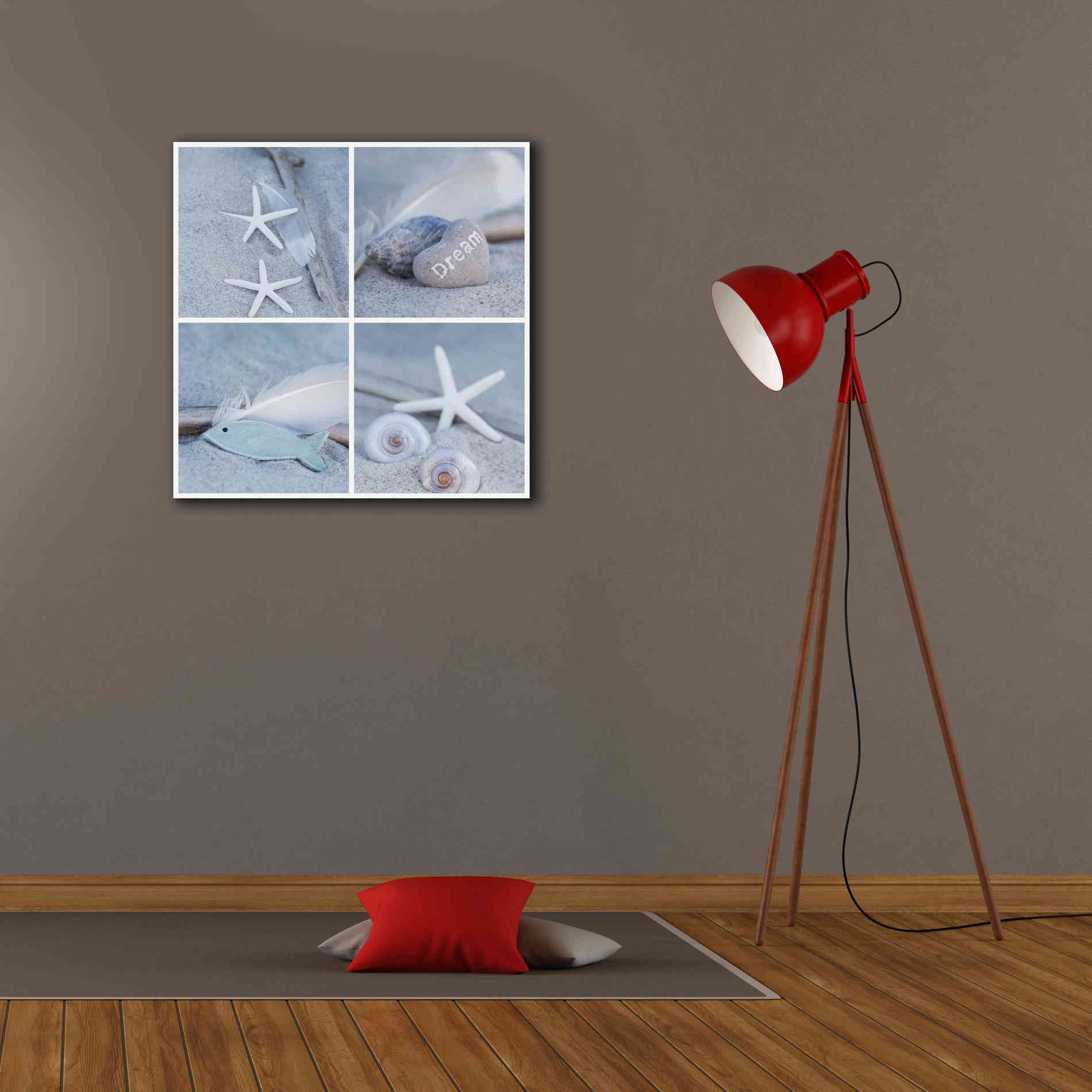 'Summer Beach Still Life Collage II' by Andrea Haase, Giclee Canvas Wall Art,26 x 26