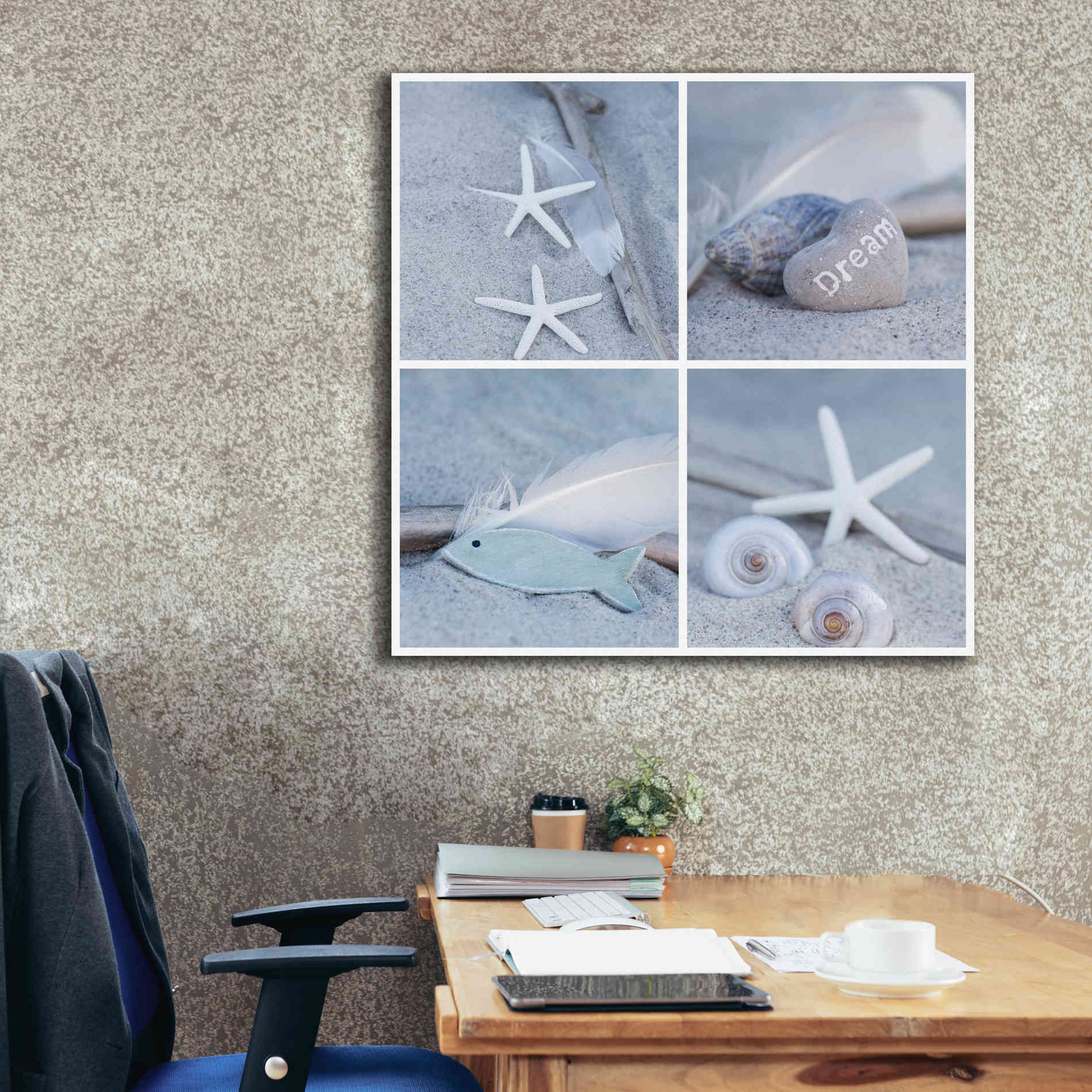 'Summer Beach Still Life Collage II' by Andrea Haase, Giclee Canvas Wall Art,37 x 37