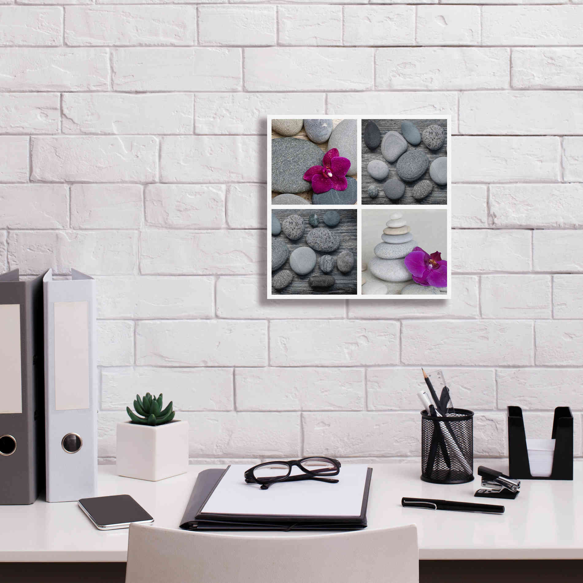 'Zen Orchid Collage' by Andrea Haase, Giclee Canvas Wall Art,12 x 12