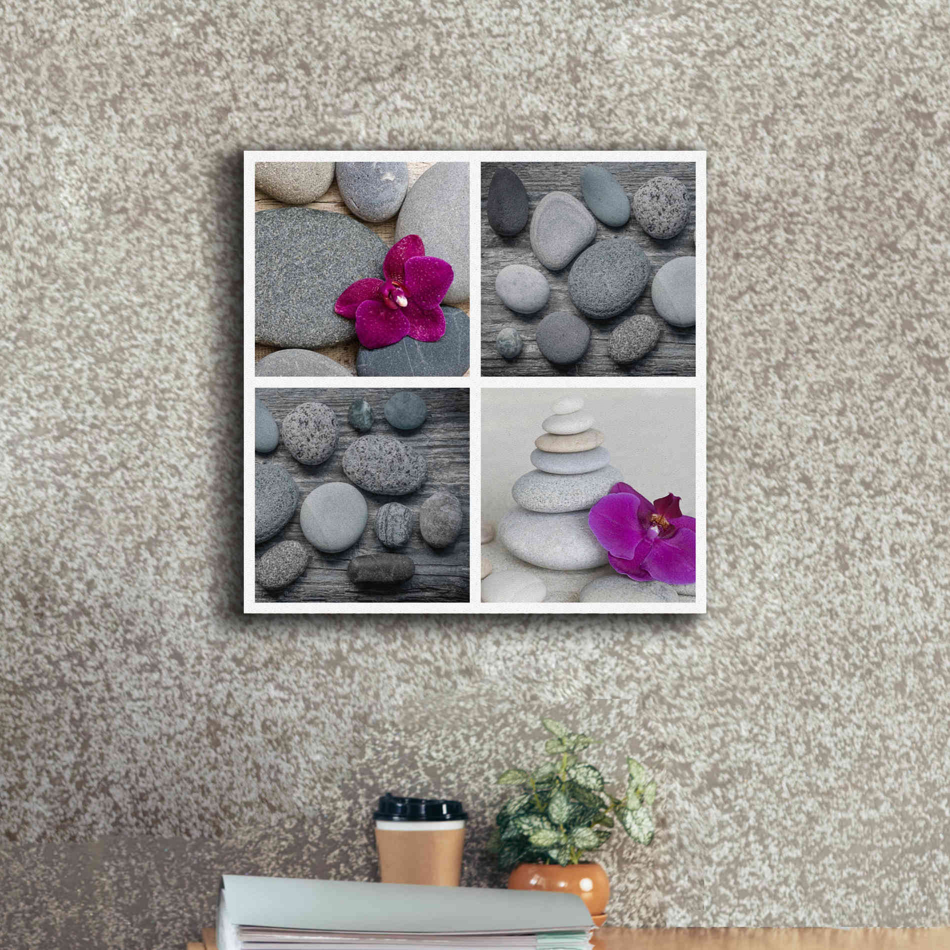 'Zen Orchid Collage' by Andrea Haase, Giclee Canvas Wall Art,18 x 18