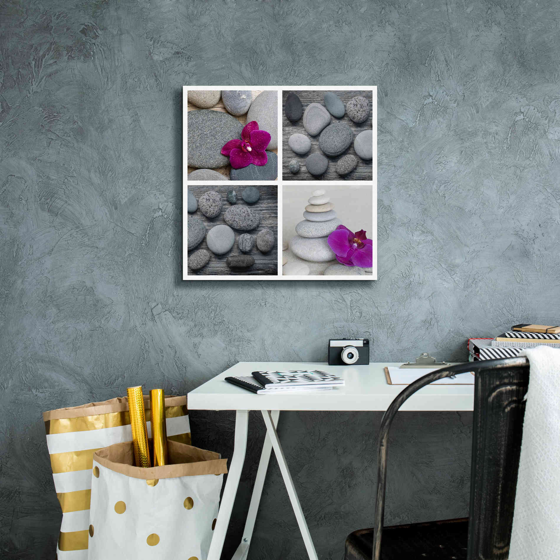 'Zen Orchid Collage' by Andrea Haase, Giclee Canvas Wall Art,18 x 18