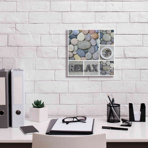 'Zen Pebble Relax Collage' by Andrea Haase, Giclee Canvas Wall Art,12 x 12