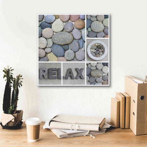 Image of 'Zen Pebble Relax Collage' by Andrea Haase, Giclee Canvas Wall Art,18 x 18