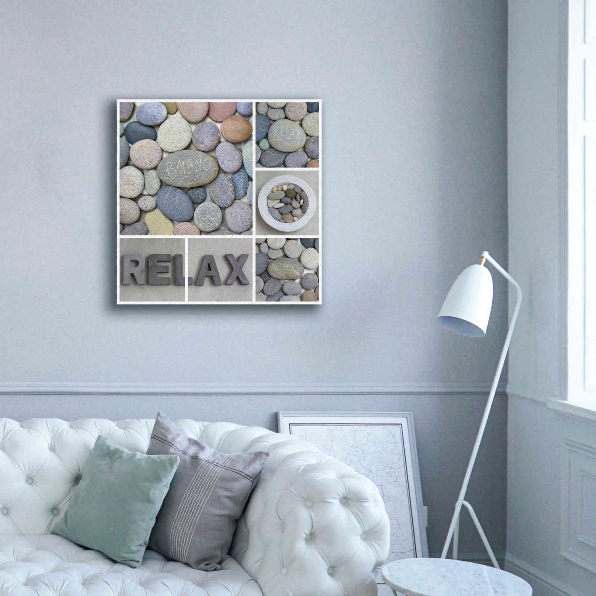 'Zen Pebble Relax Collage' by Andrea Haase, Giclee Canvas Wall Art,37 x 37