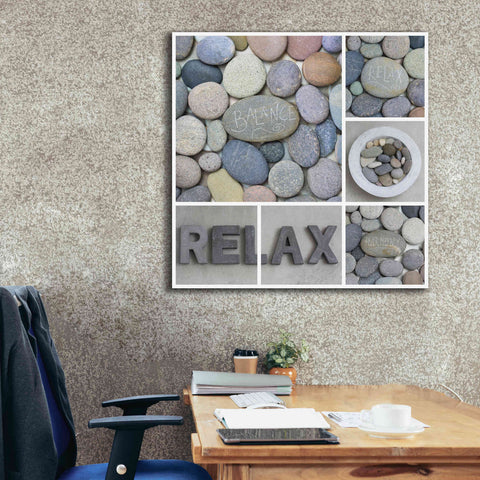 Image of 'Zen Pebble Relax Collage' by Andrea Haase, Giclee Canvas Wall Art,37 x 37