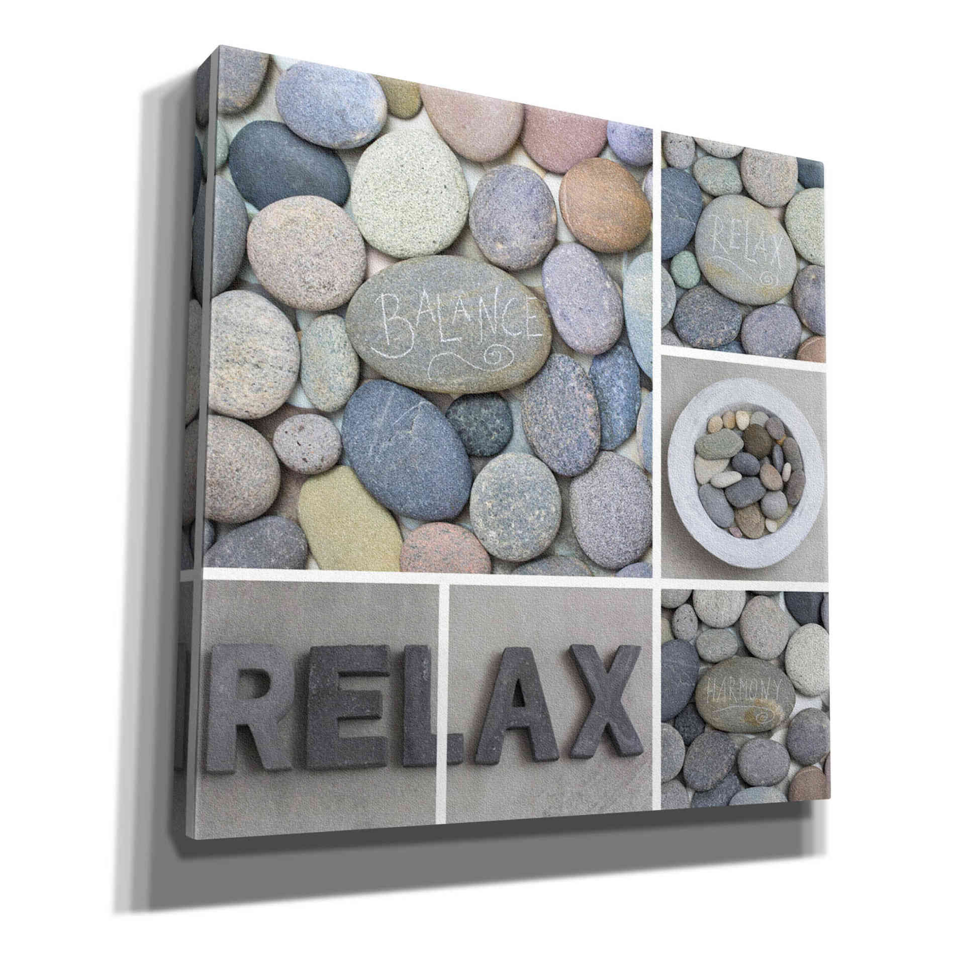 'Zen Pebble Relax Collage' by Andrea Haase, Giclee Canvas Wall Art