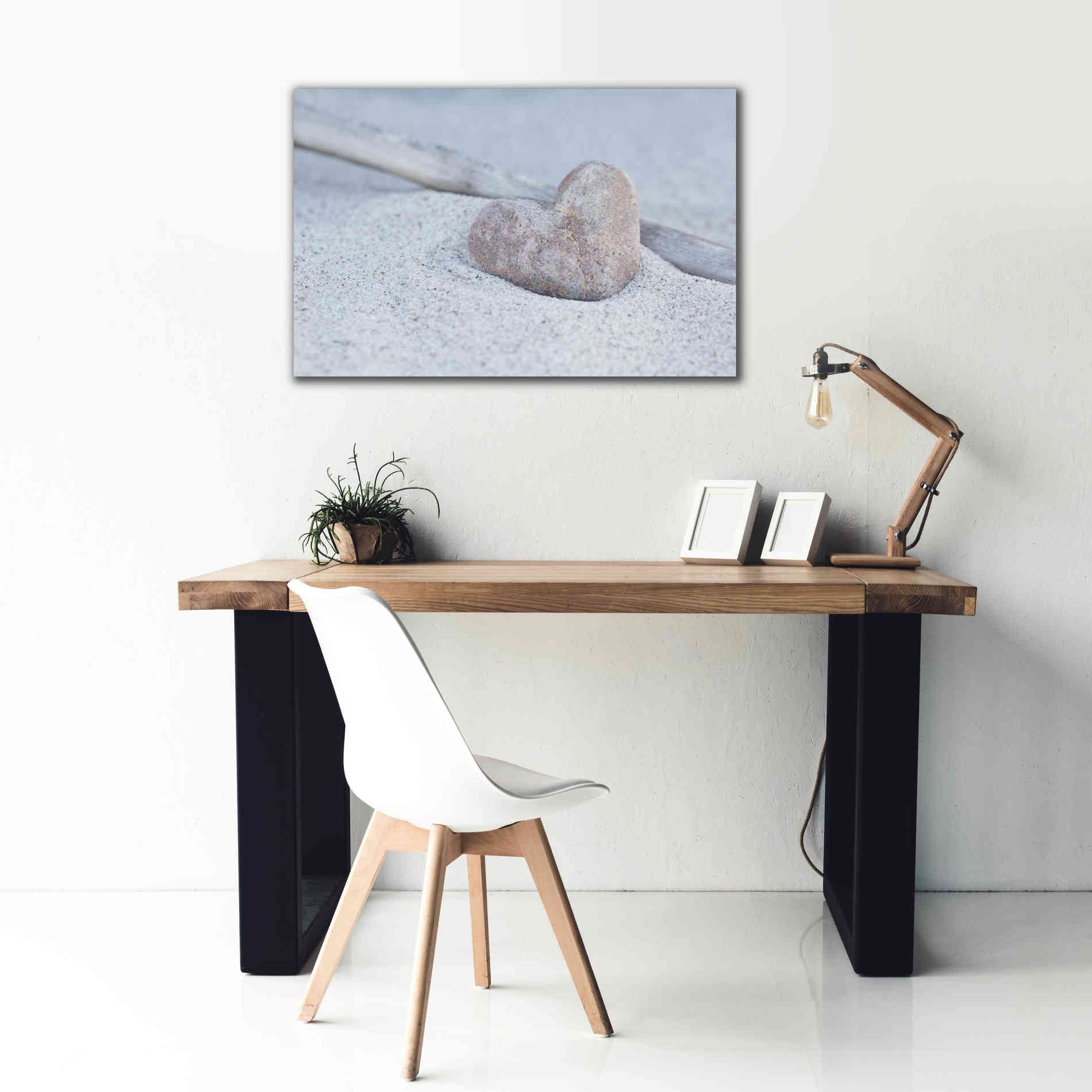 'Stone Heart Beach Still' by Andrea Haase, Giclee Canvas Wall Art,40 x 26