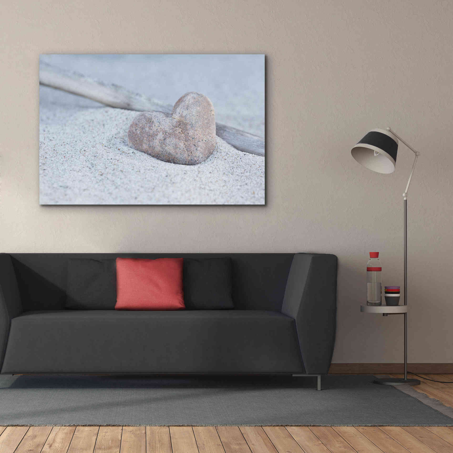 'Stone Heart Beach Still' by Andrea Haase, Giclee Canvas Wall Art,60 x 40