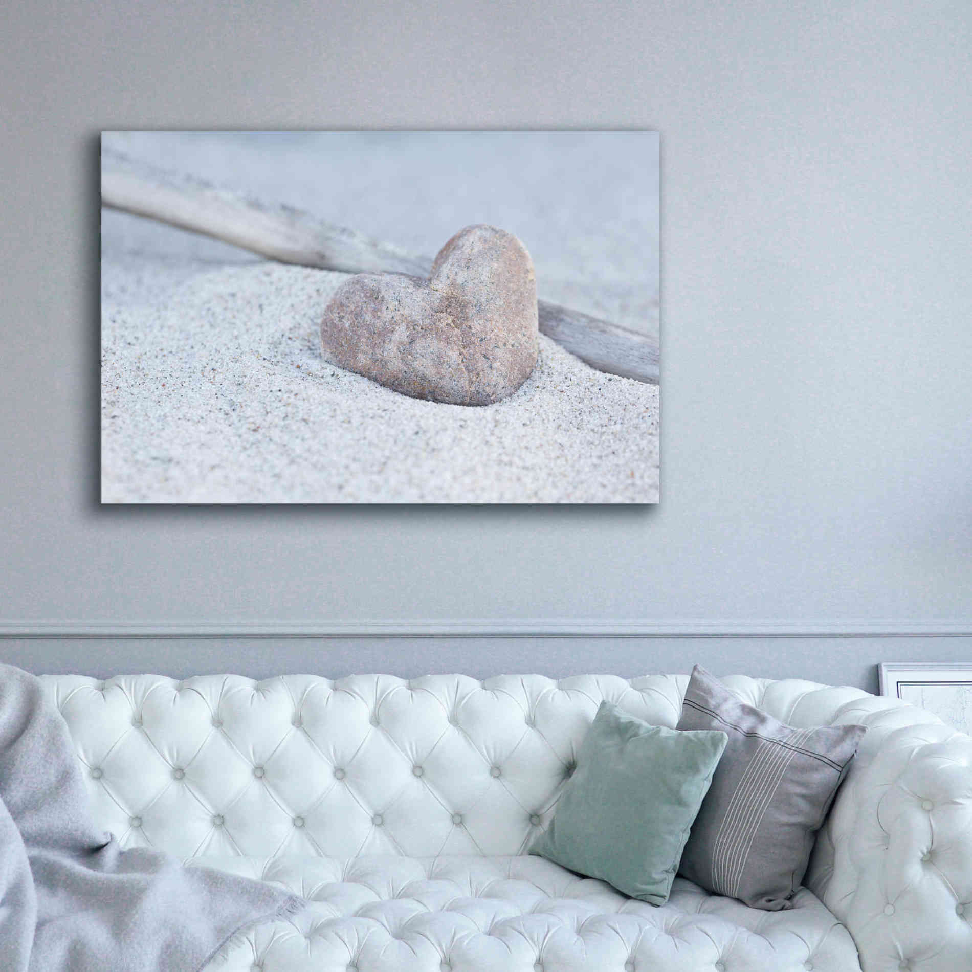 'Stone Heart Beach Still' by Andrea Haase, Giclee Canvas Wall Art,60 x 40