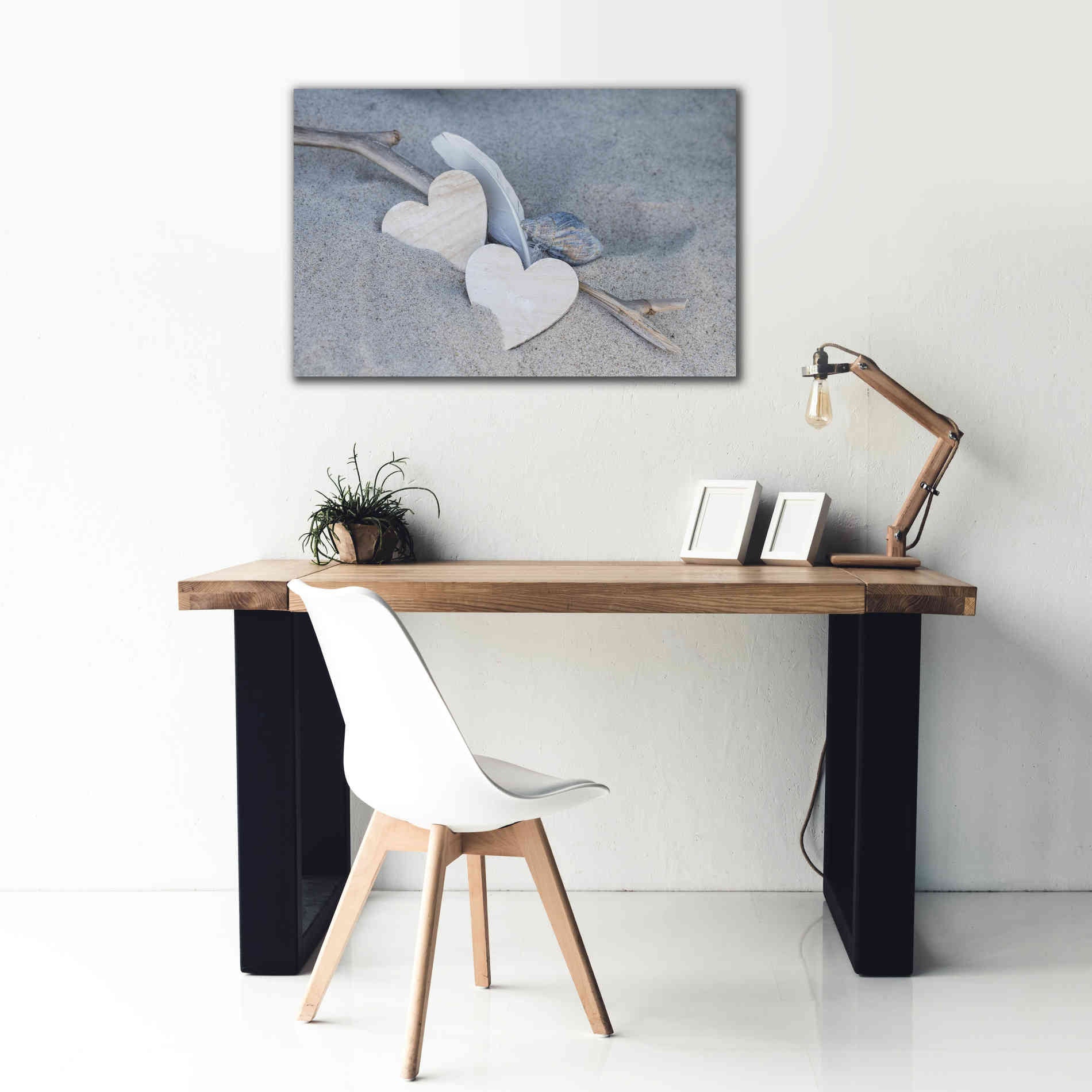 'Heart And Feather Beach Still' by Andrea Haase, Giclee Canvas Wall Art,40 x 26