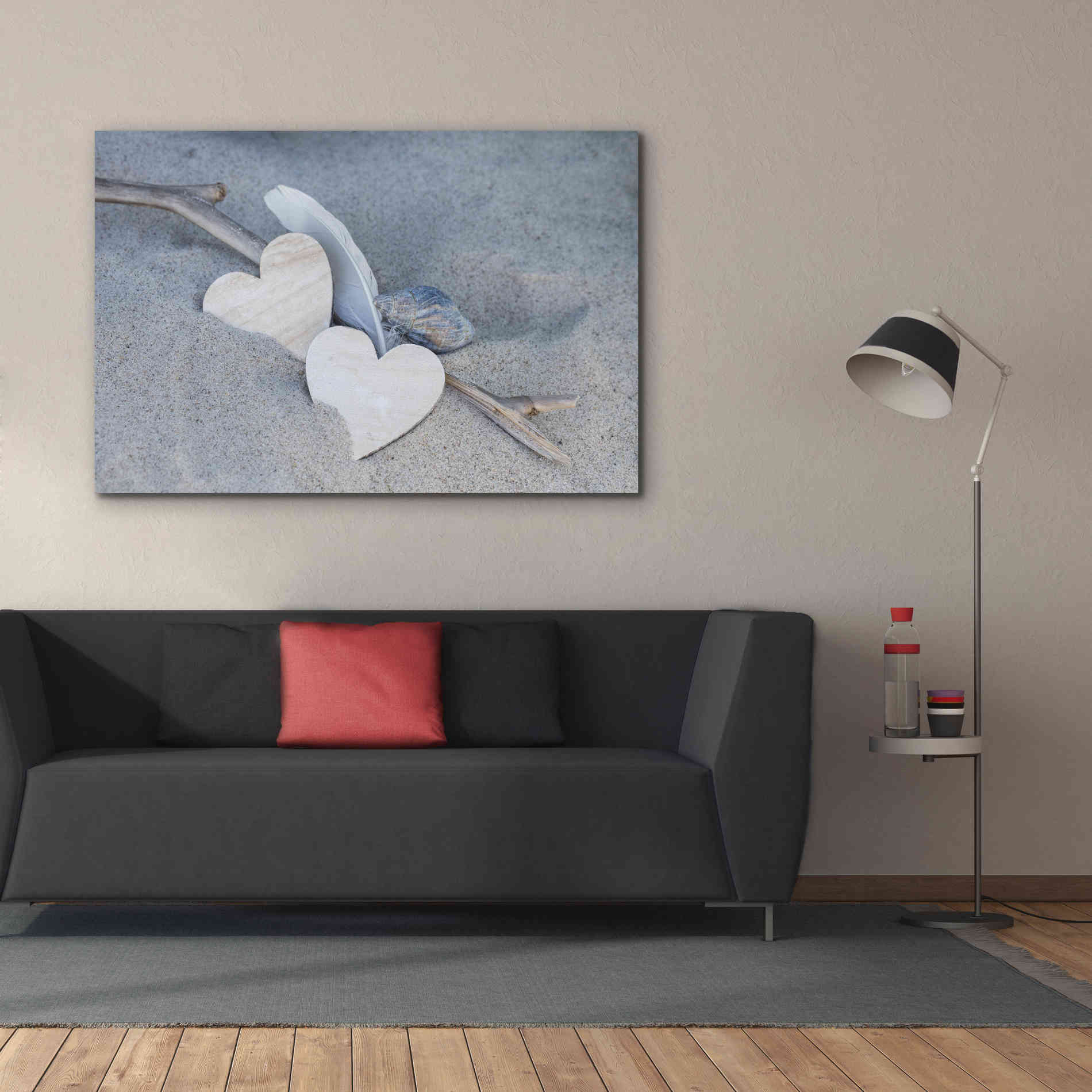 'Heart And Feather Beach Still' by Andrea Haase, Giclee Canvas Wall Art,60 x 40