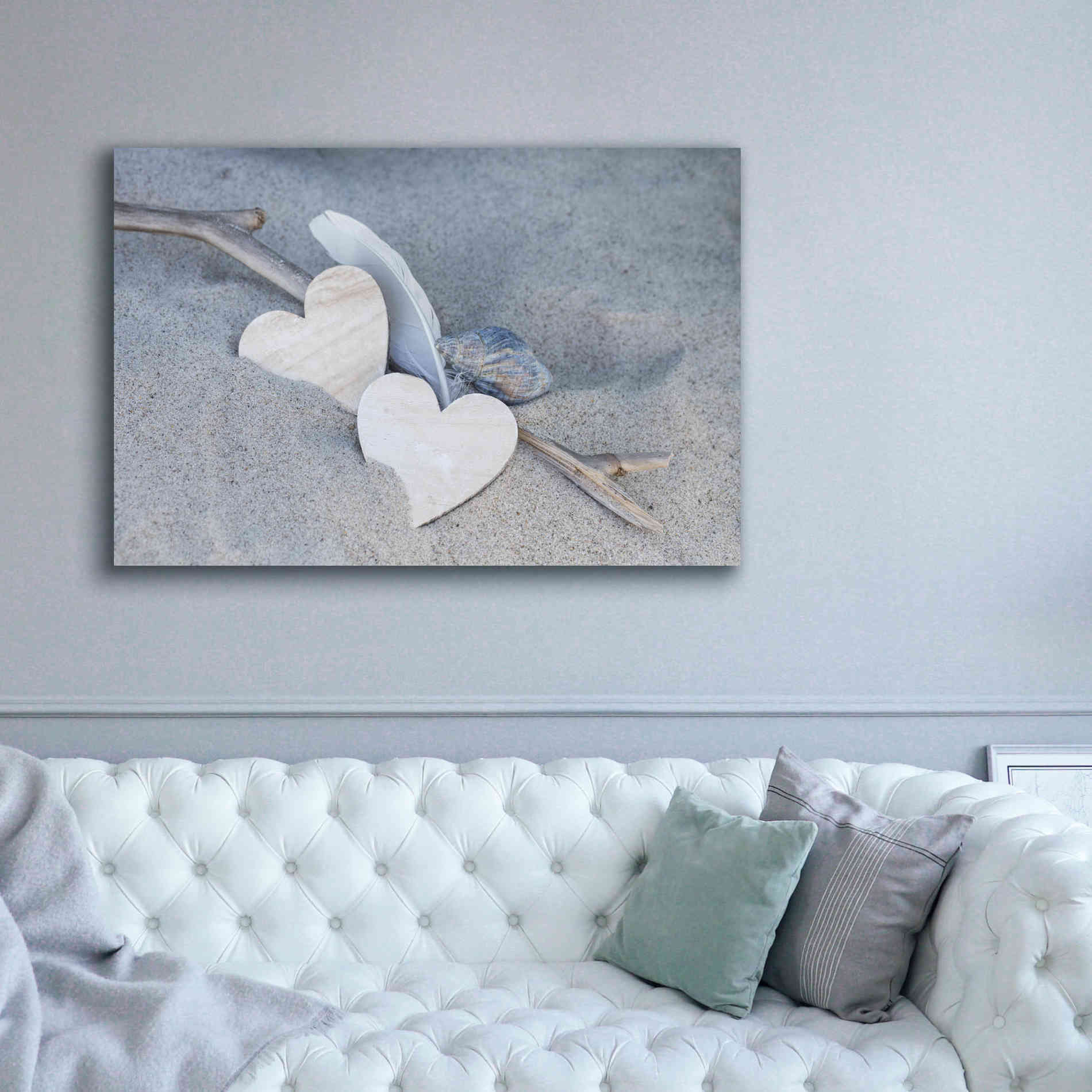 'Heart And Feather Beach Still' by Andrea Haase, Giclee Canvas Wall Art,60 x 40