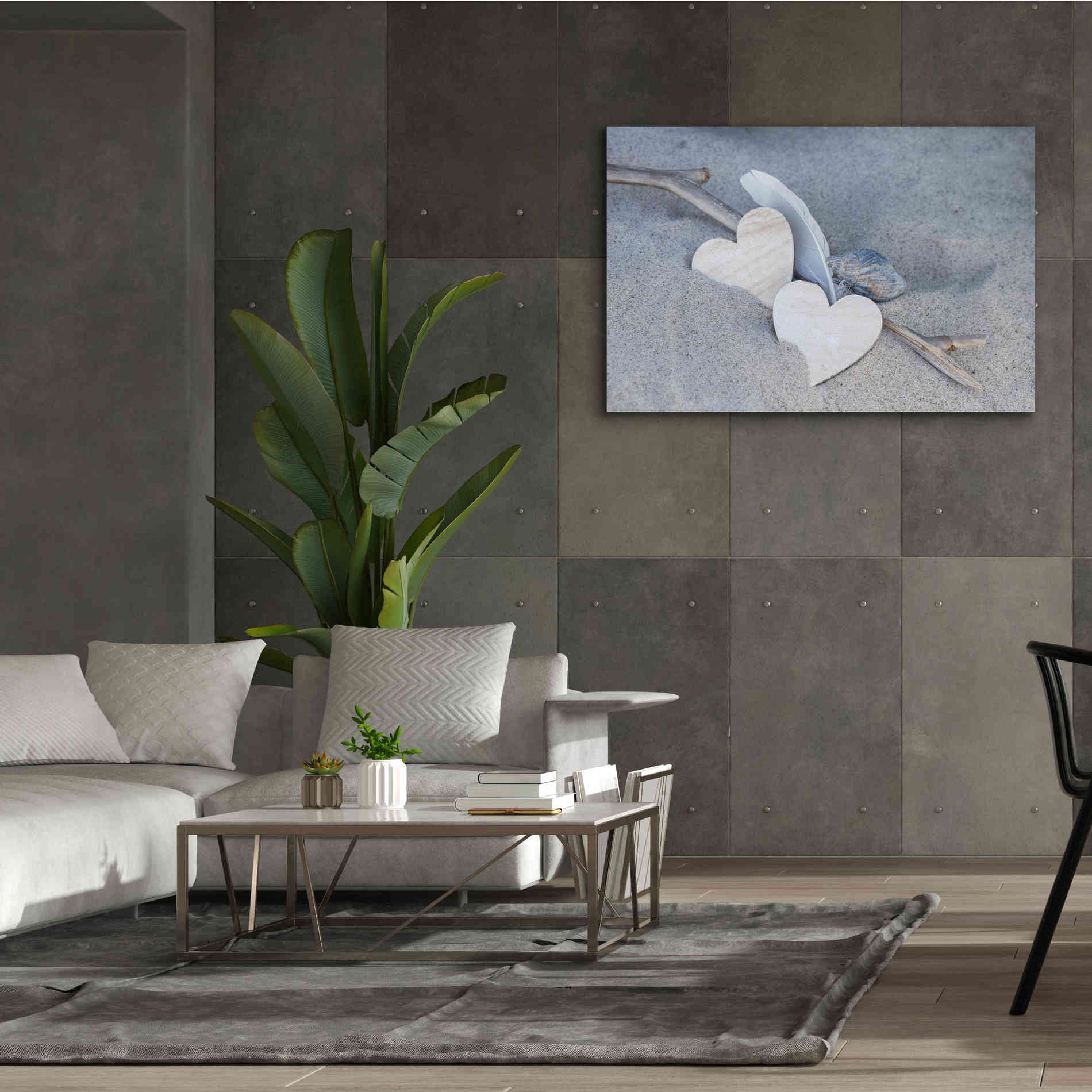 'Heart And Feather Beach Still' by Andrea Haase, Giclee Canvas Wall Art,60 x 40