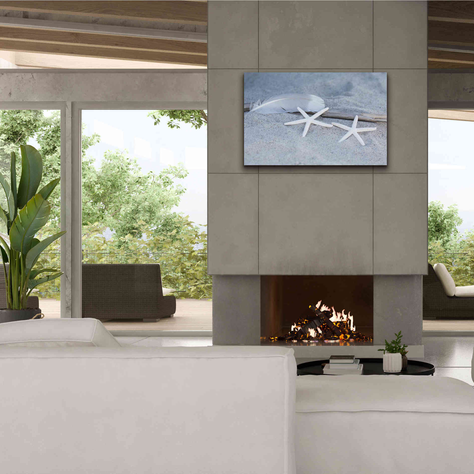 'Starfish Feather Beach Still' by Andrea Haase, Giclee Canvas Wall Art,40 x 26