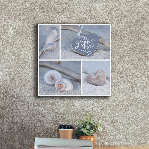 Image of 'Summer Beach Still Life Collage' by Andrea Haase, Giclee Canvas Wall Art,18 x 18