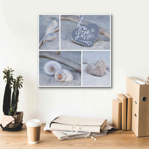 Image of 'Summer Beach Still Life Collage' by Andrea Haase, Giclee Canvas Wall Art,18 x 18
