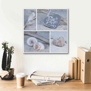'Summer Beach Still Life Collage' by Andrea Haase, Giclee Canvas Wall Art,18 x 18