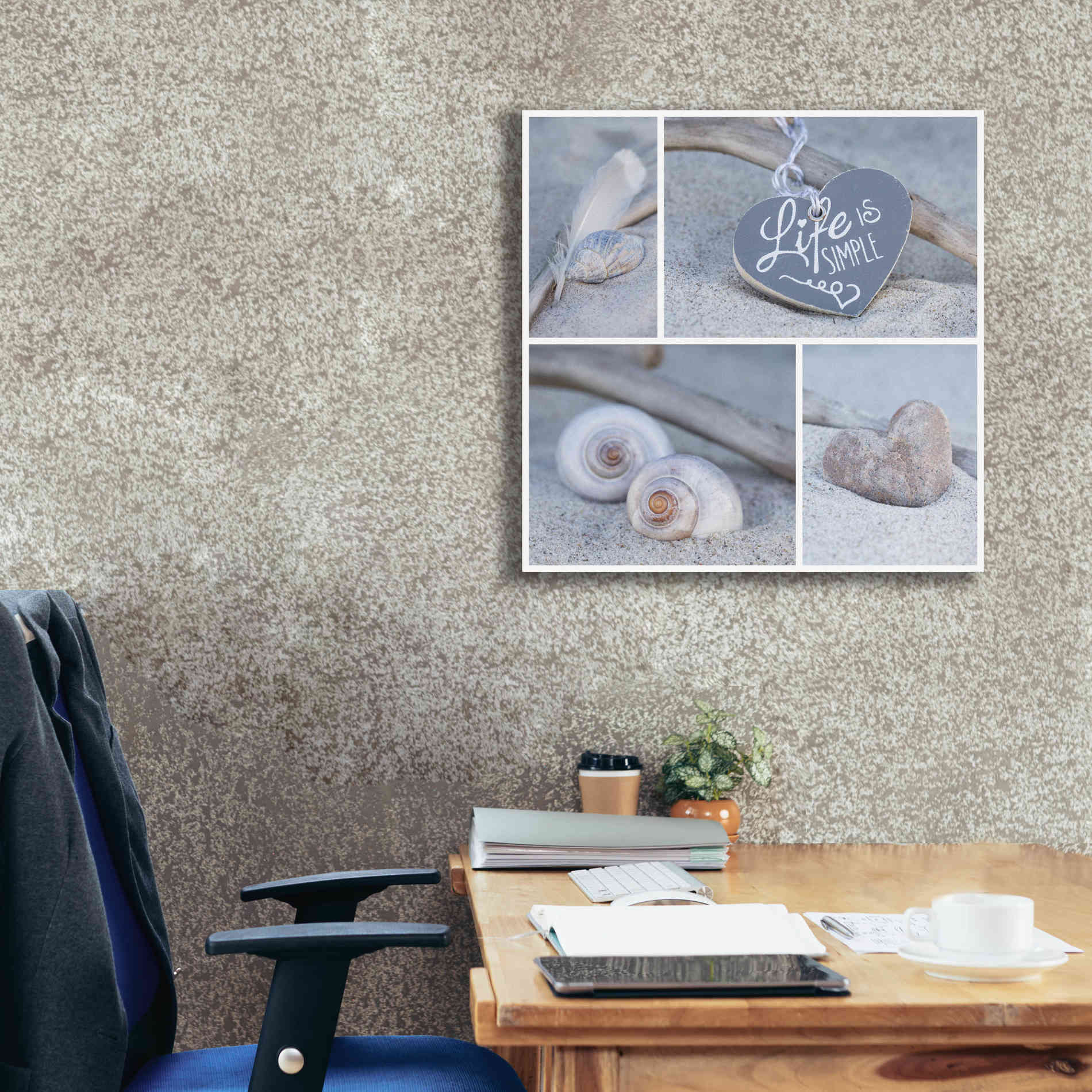 'Summer Beach Still Life Collage' by Andrea Haase, Giclee Canvas Wall Art,26 x 26