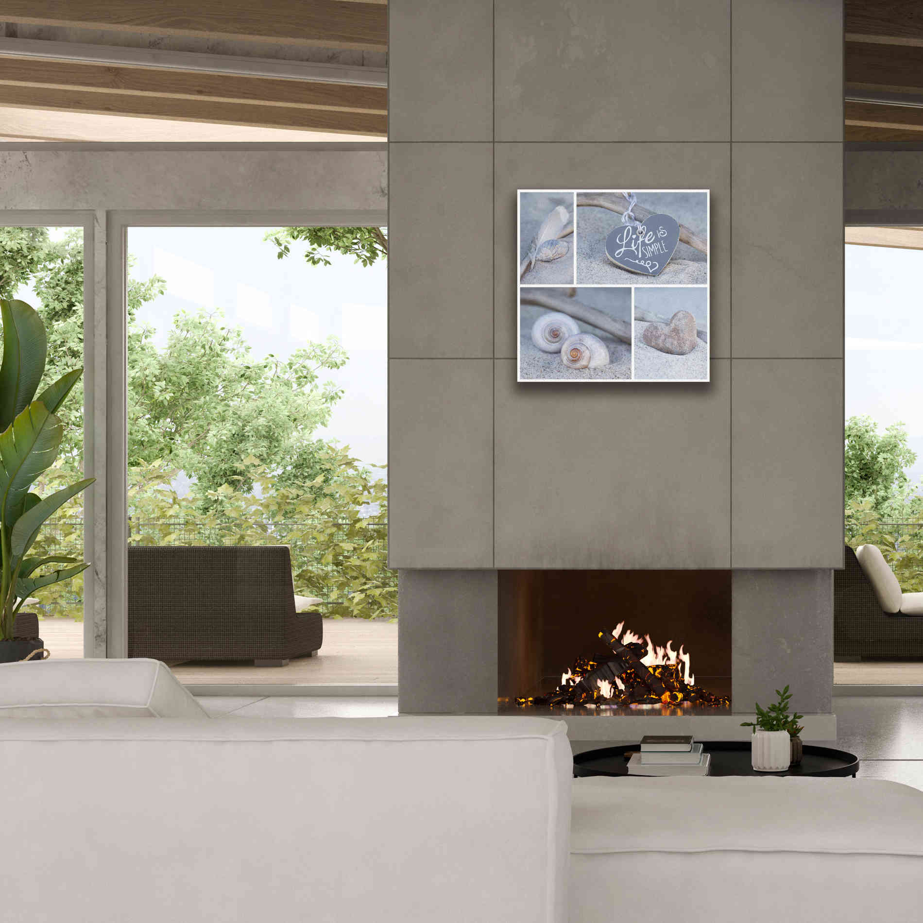 'Summer Beach Still Life Collage' by Andrea Haase, Giclee Canvas Wall Art,26 x 26