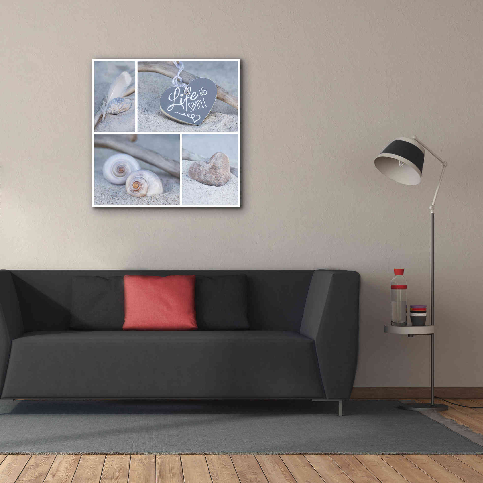 'Summer Beach Still Life Collage' by Andrea Haase, Giclee Canvas Wall Art,37 x 37