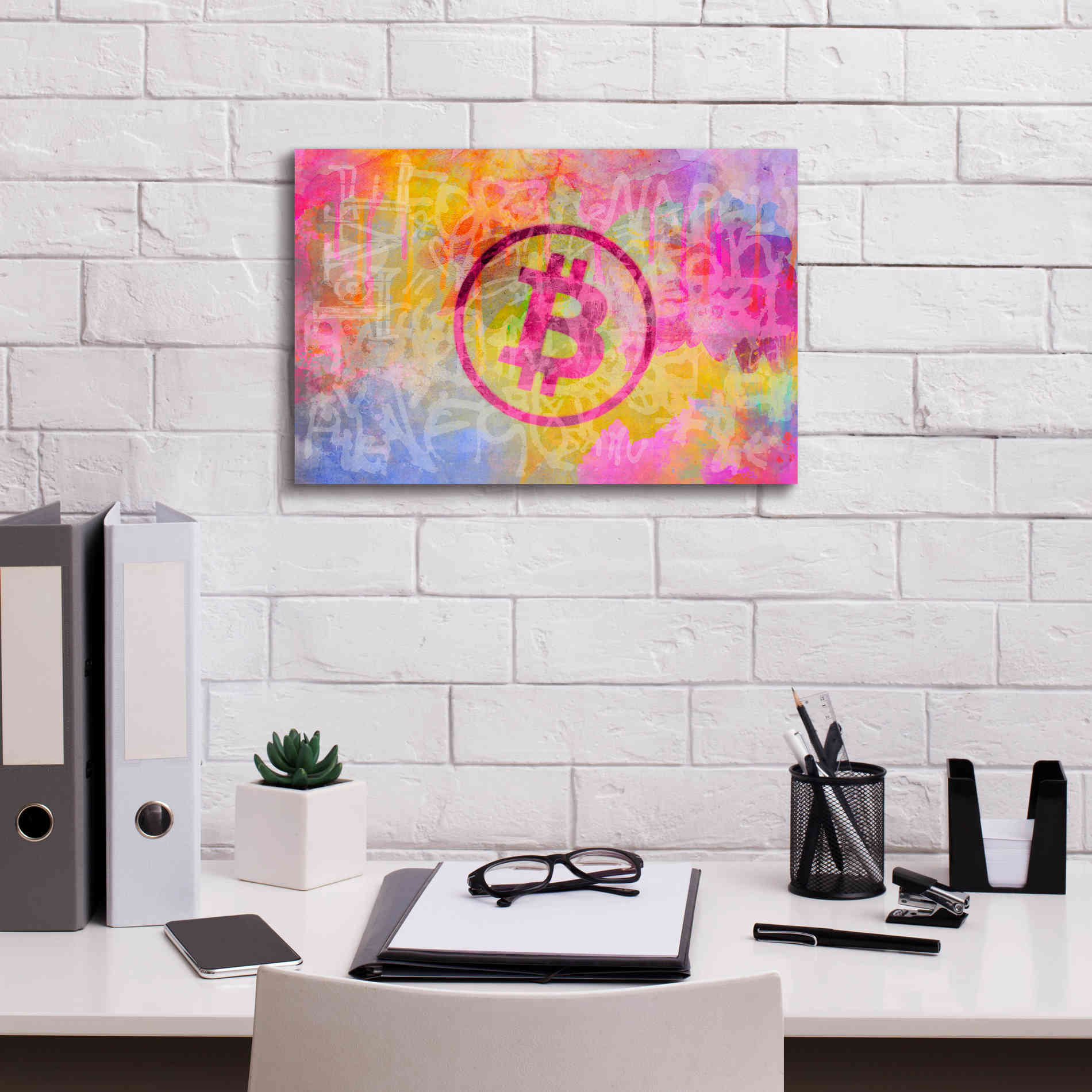 'Street Art Bitcoin' by Andrea Haase, Giclee Canvas Wall Art,18 x 12