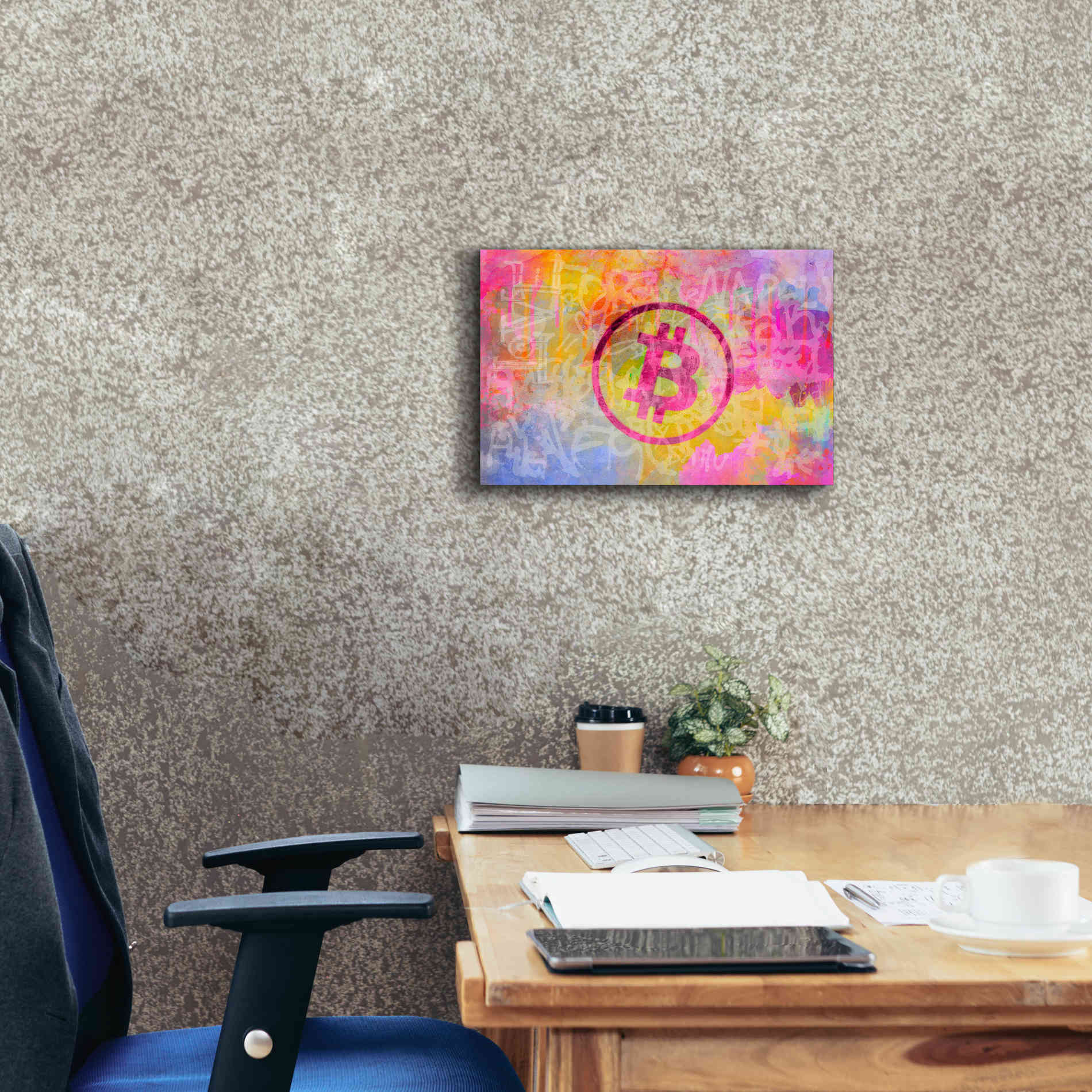 'Street Art Bitcoin' by Andrea Haase, Giclee Canvas Wall Art,18 x 12