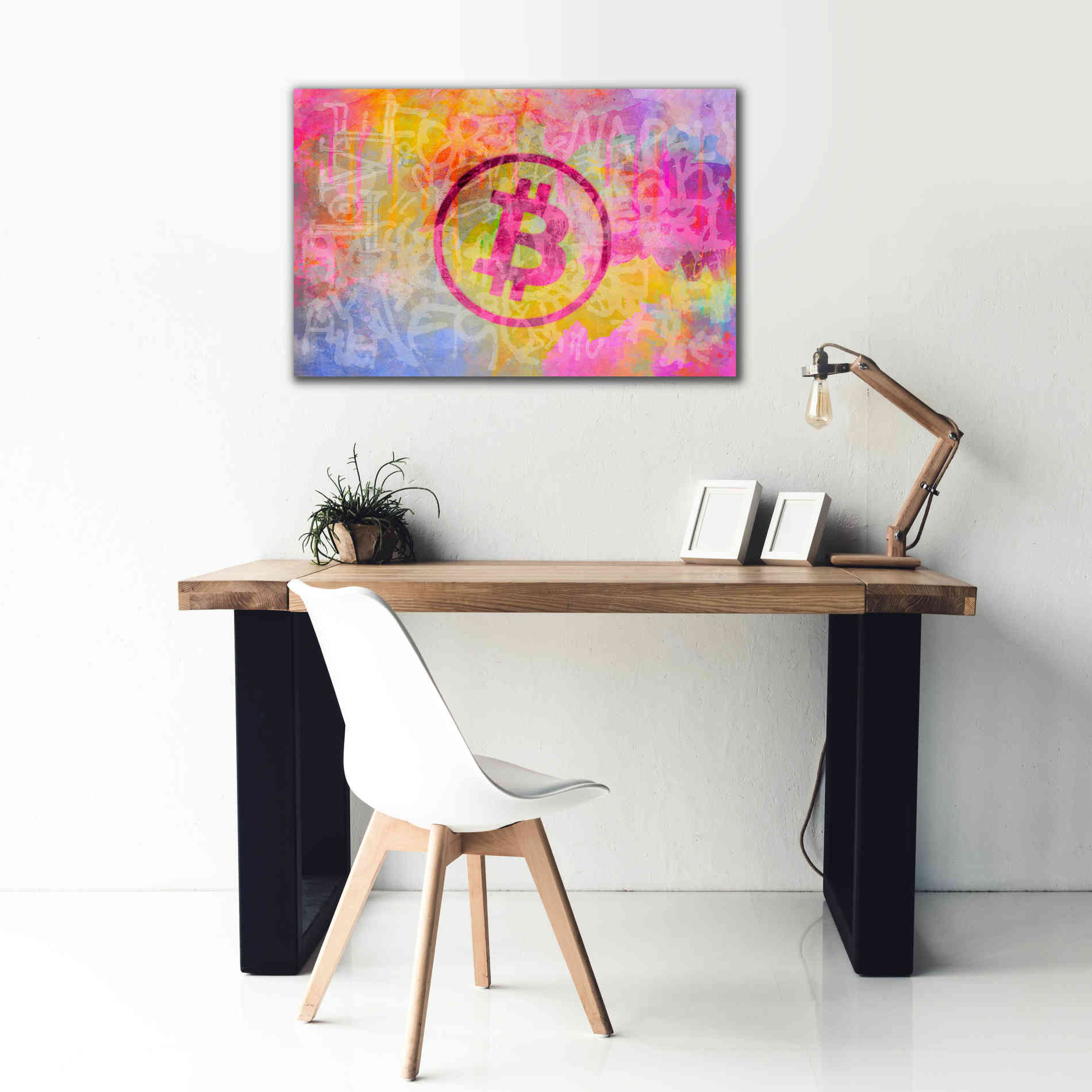 'Street Art Bitcoin' by Andrea Haase, Giclee Canvas Wall Art,40 x 26