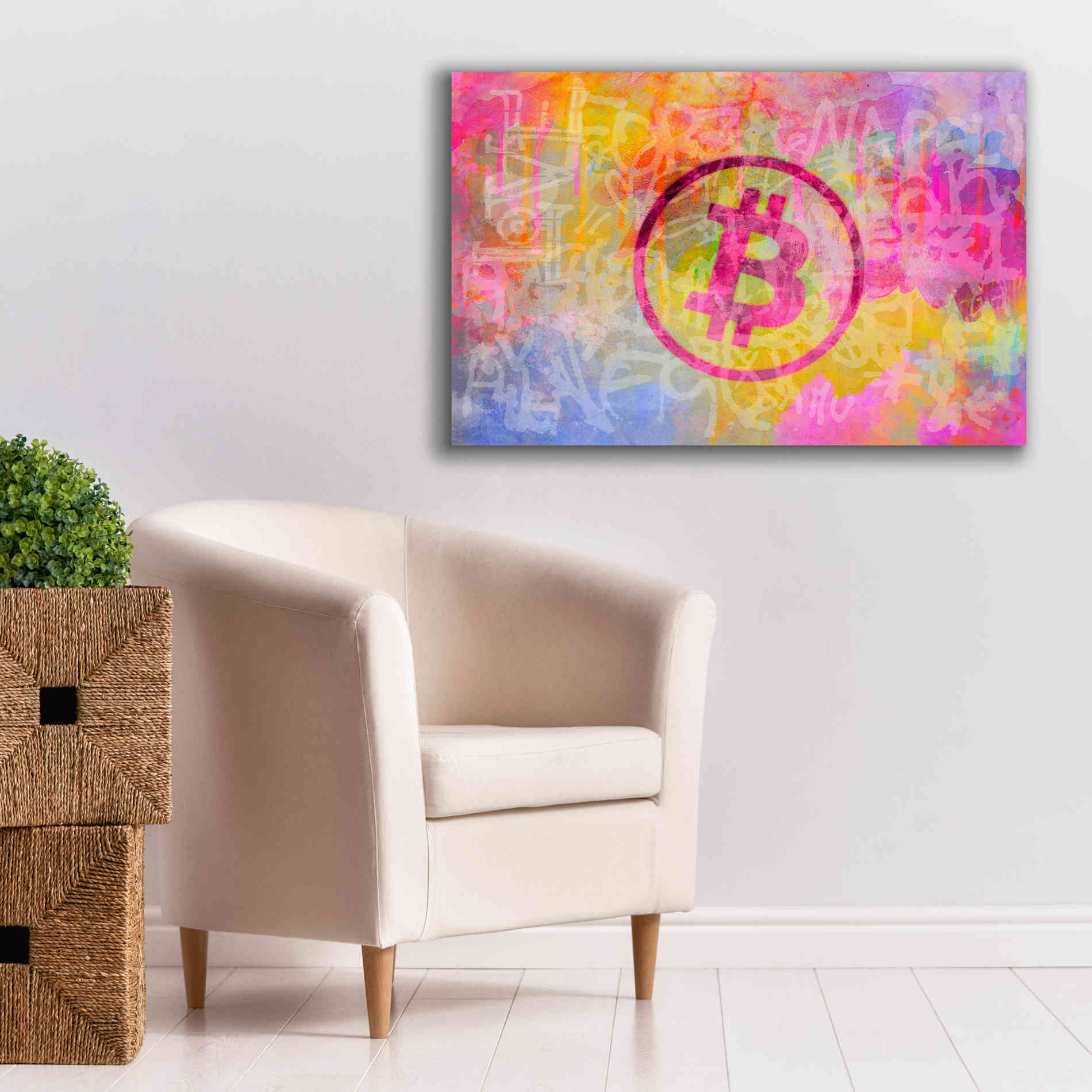 'Street Art Bitcoin' by Andrea Haase, Giclee Canvas Wall Art,40 x 26