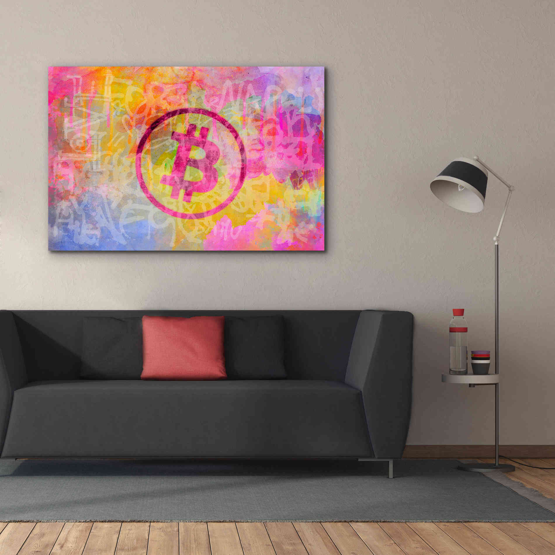 'Street Art Bitcoin' by Andrea Haase, Giclee Canvas Wall Art,60 x 40