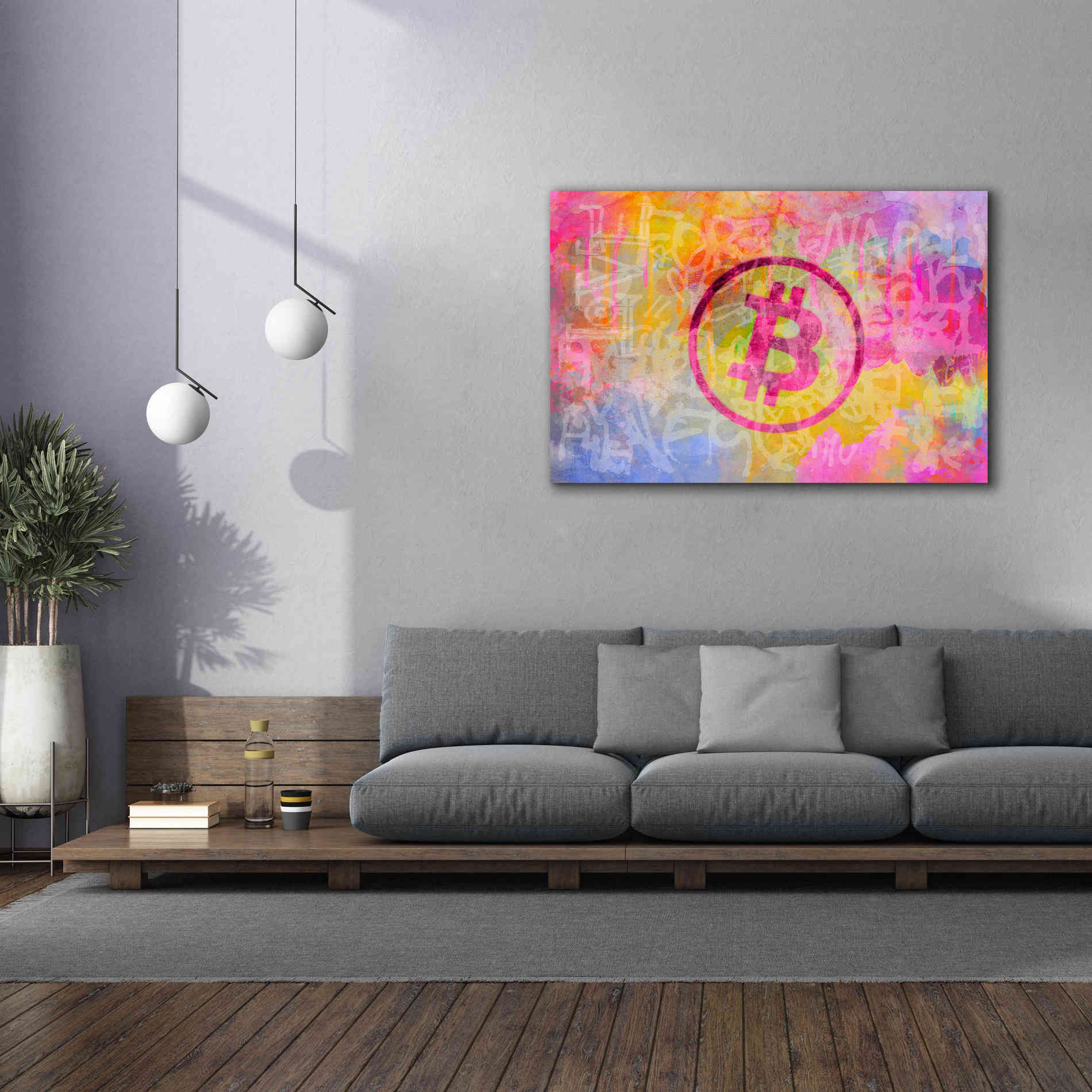 'Street Art Bitcoin' by Andrea Haase, Giclee Canvas Wall Art,60 x 40