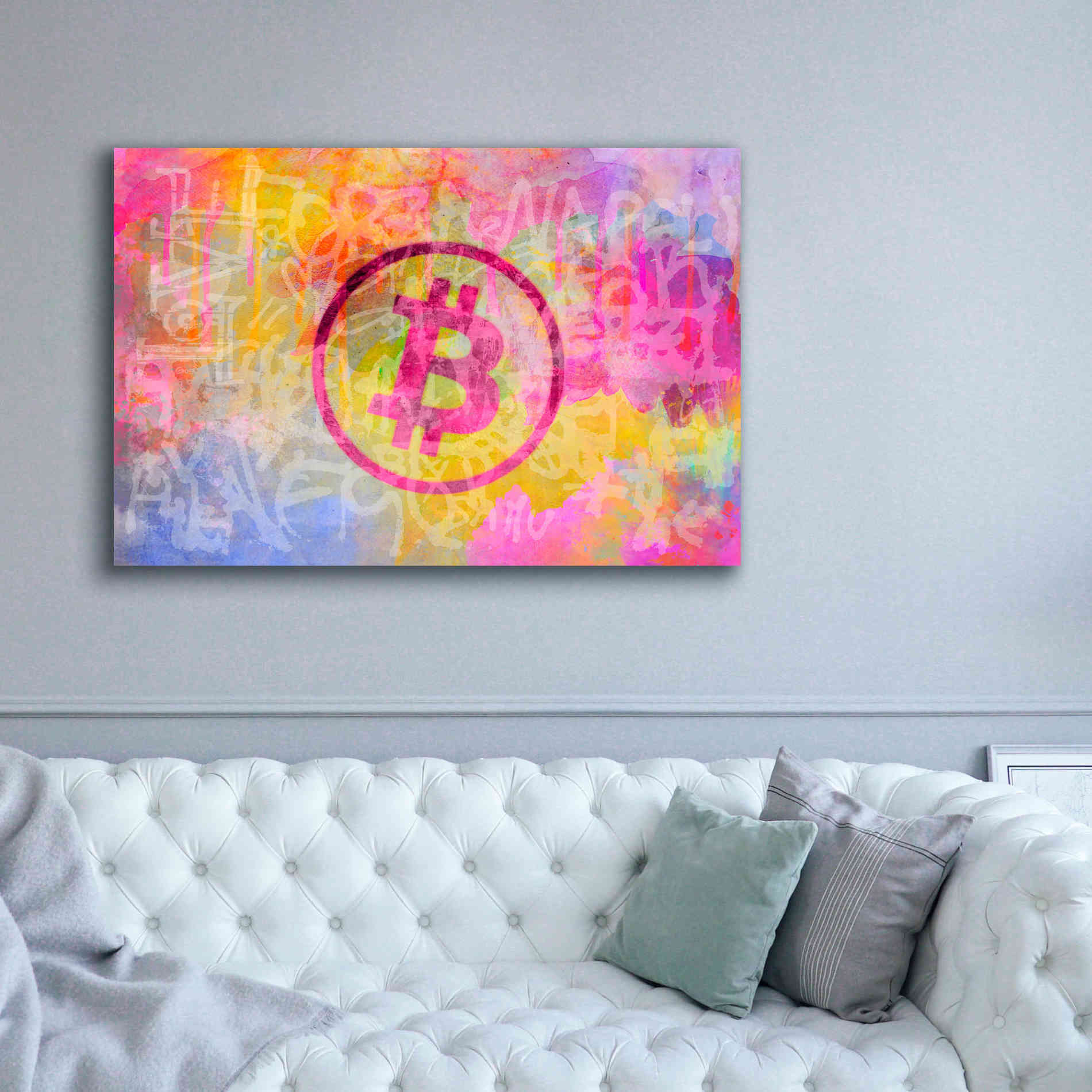'Street Art Bitcoin' by Andrea Haase, Giclee Canvas Wall Art,60 x 40