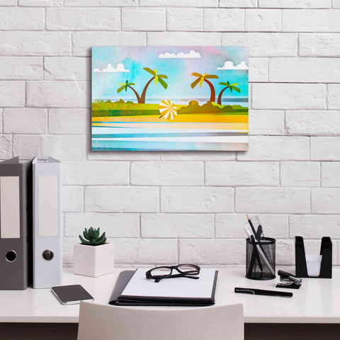 Image of 'Tropical Beach Day' by Andrea Haase, Giclee Canvas Wall Art,18 x 12