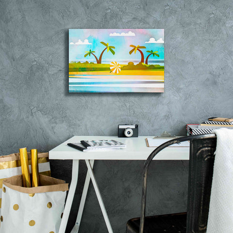 Image of 'Tropical Beach Day' by Andrea Haase, Giclee Canvas Wall Art,18 x 12