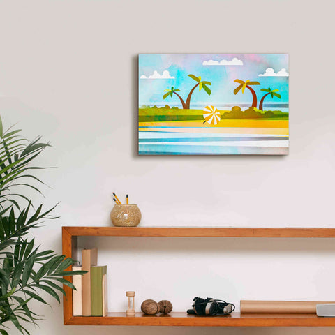 Image of 'Tropical Beach Day' by Andrea Haase, Giclee Canvas Wall Art,18 x 12