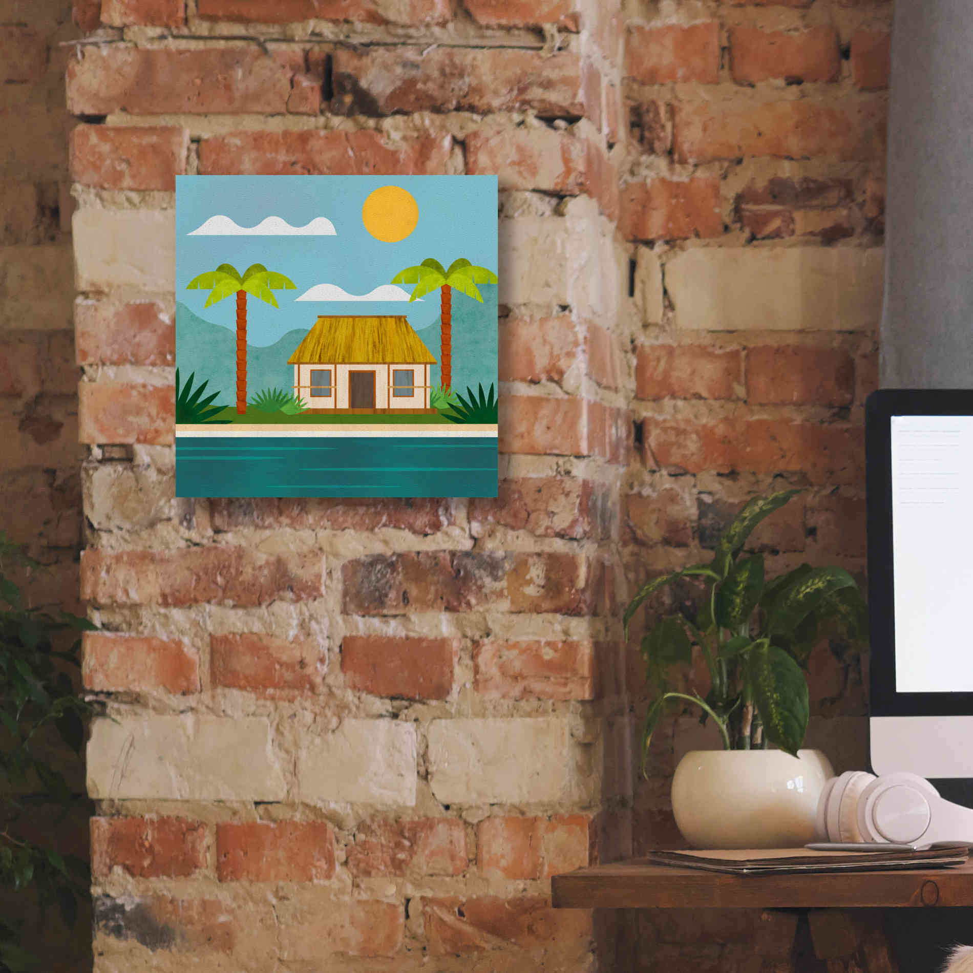 'Tropical Island Hideaway' by Andrea Haase, Giclee Canvas Wall Art,12 x 12