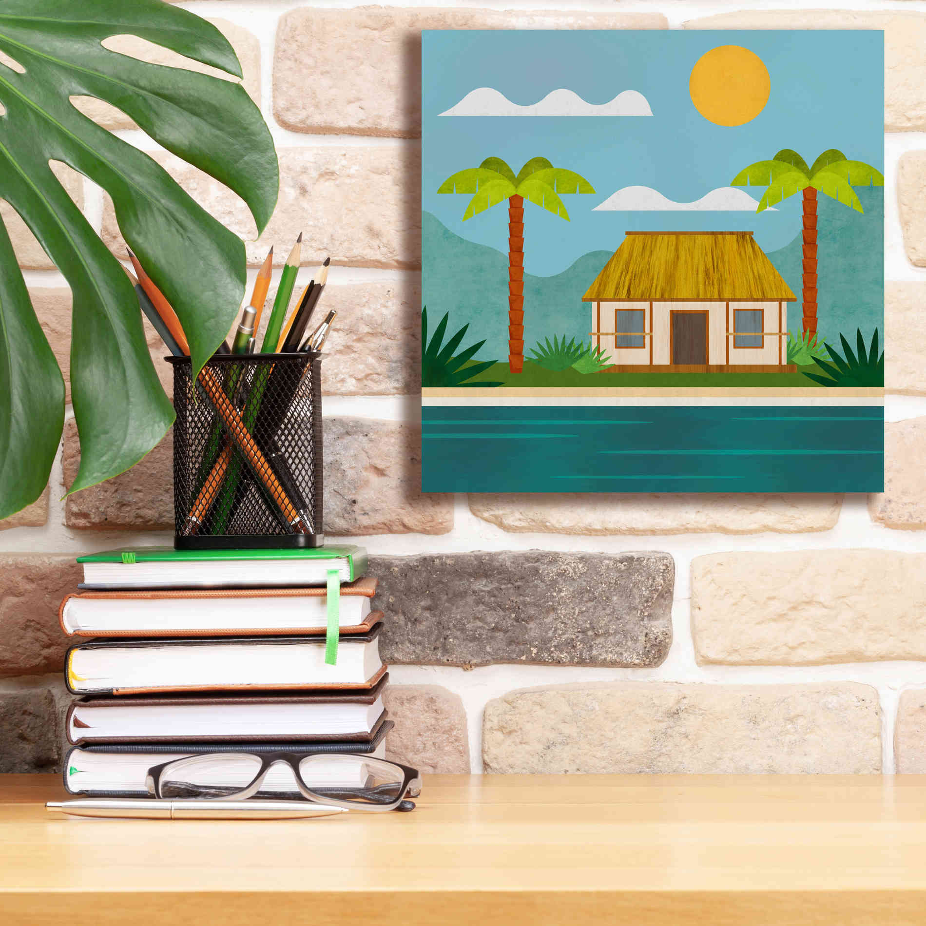 'Tropical Island Hideaway' by Andrea Haase, Giclee Canvas Wall Art,12 x 12